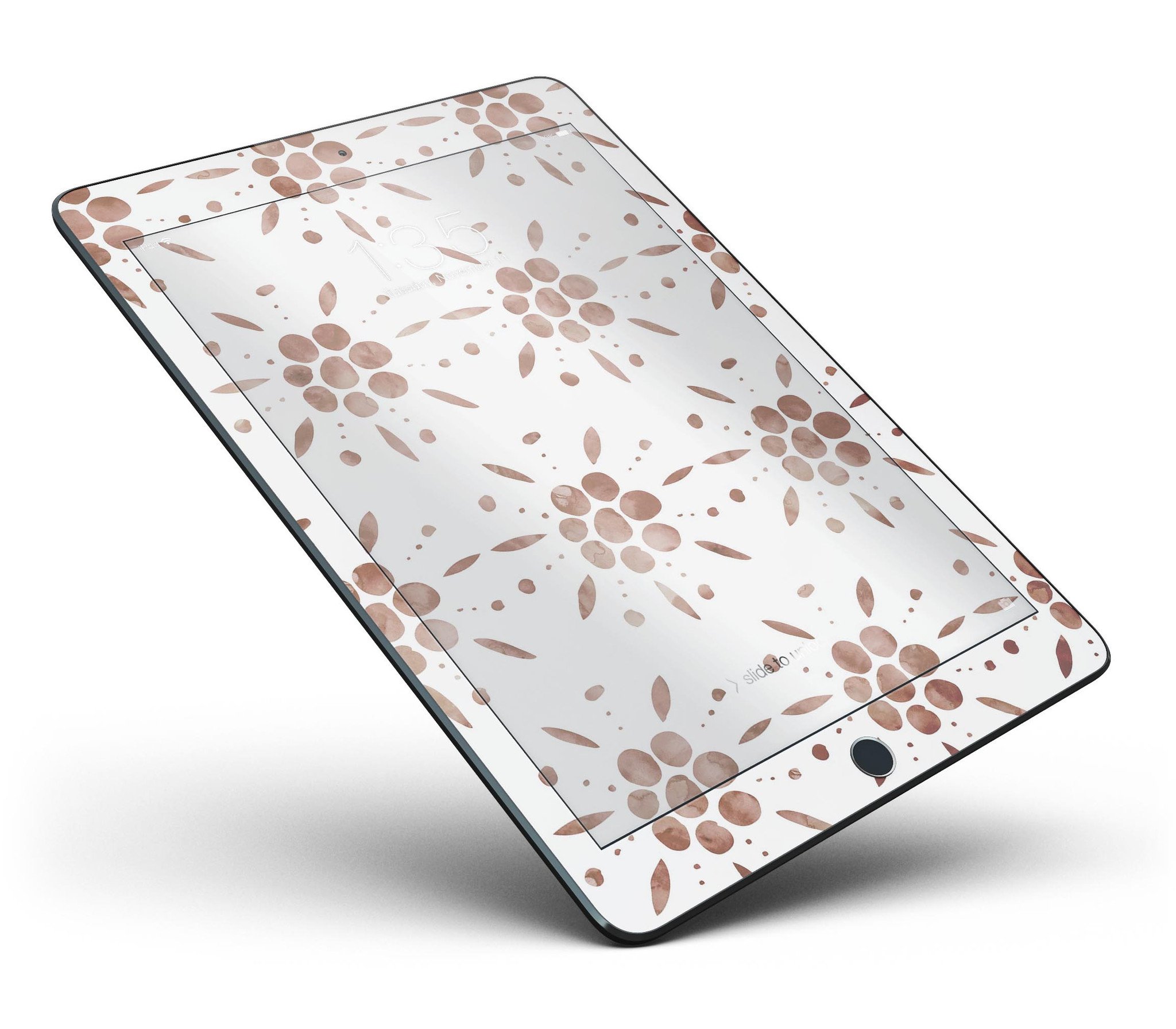 Brown Watercolor Flowers V1 Full Body Skin for iPad Pro, showcasing vibrant floral design on a sleek device.