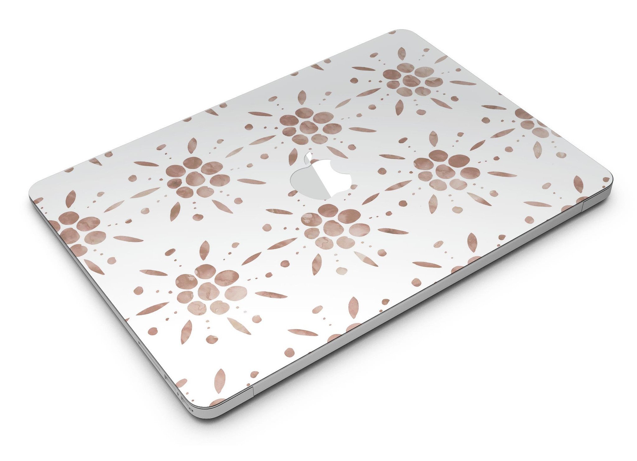 Brown Watercolor Flowers skin kit for MacBook Air, showcasing a vibrant floral design on a sleek device.