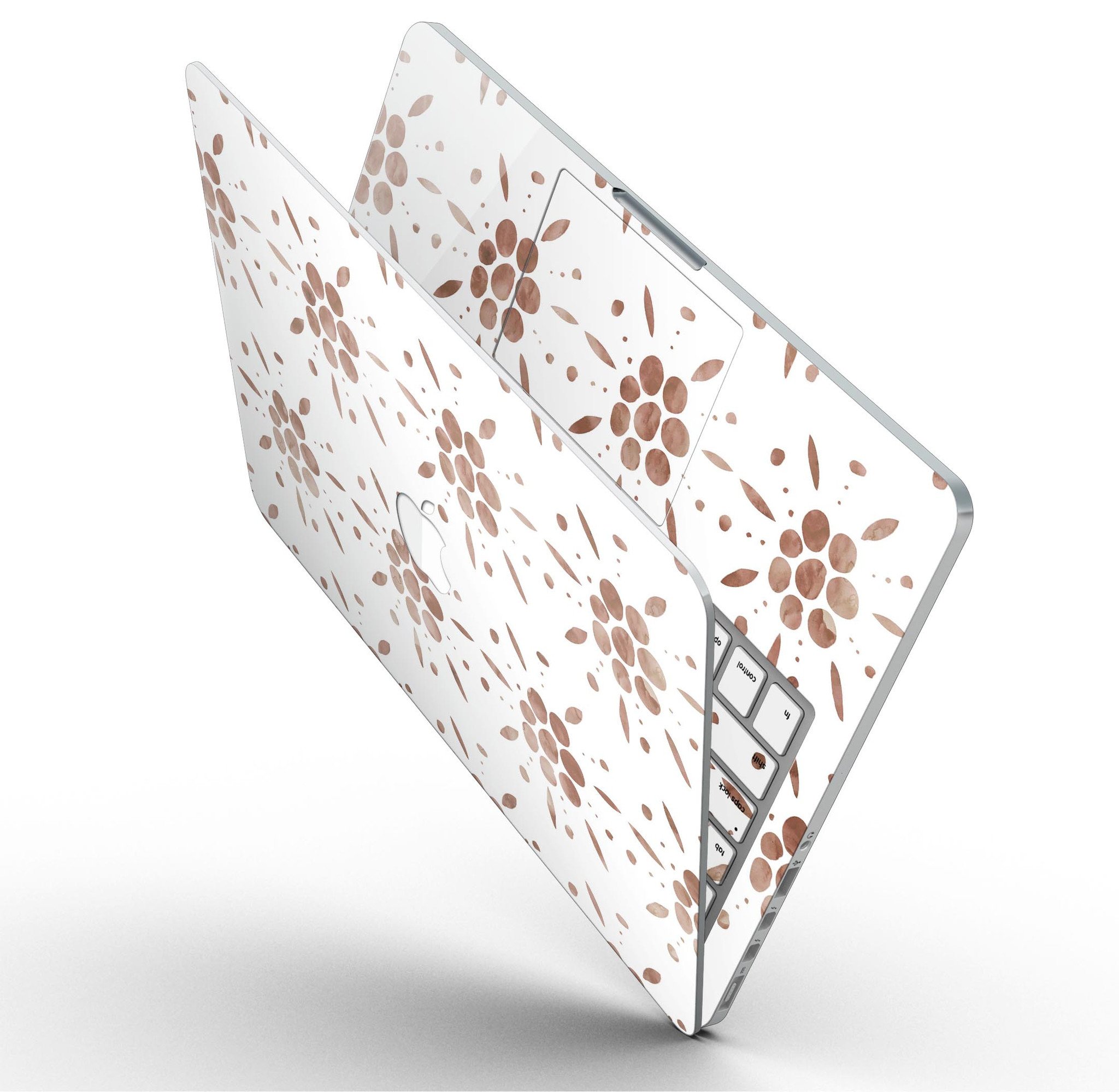 Brown Watercolor Flowers skin for MacBook Pro with Retina Display, showcasing vibrant floral design on a sleek device.