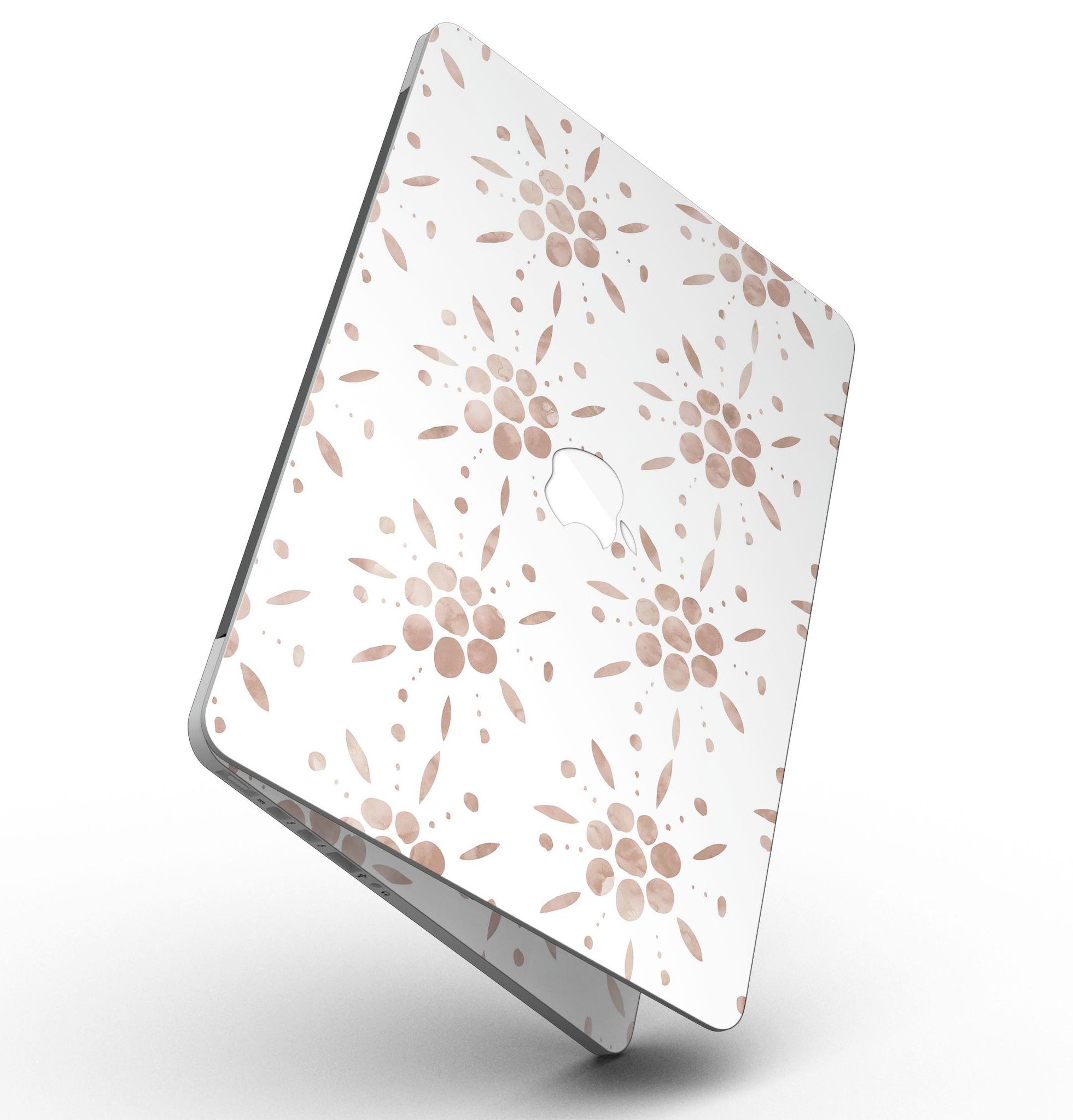 Brown Watercolor Flowers skin for MacBook Pro with Retina Display, showcasing vibrant floral design on a sleek device.