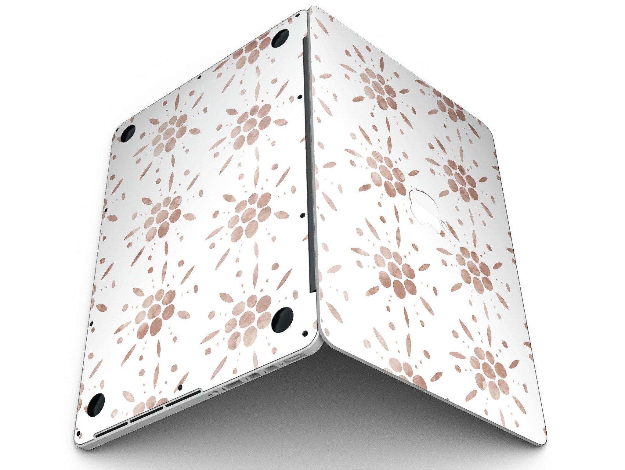 Brown Watercolor Flowers skin for MacBook Pro with Retina Display, showcasing vibrant floral design on a sleek device.