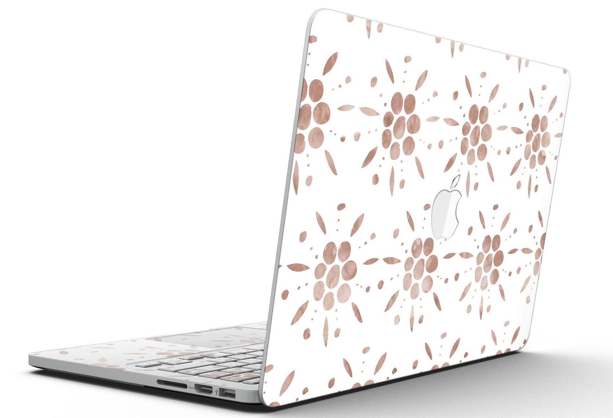 Brown Watercolor Flowers skin for MacBook Pro with Retina Display, showcasing vibrant floral design on a sleek device.