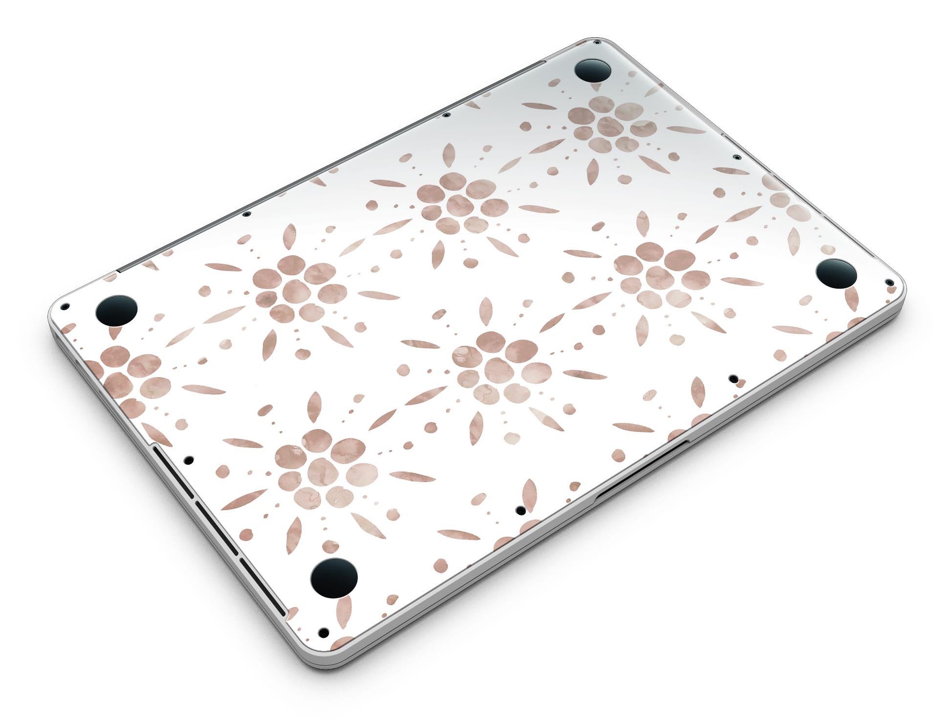 Brown Watercolor Flowers skin for MacBook Pro with Retina Display, showcasing vibrant floral design on a sleek device.