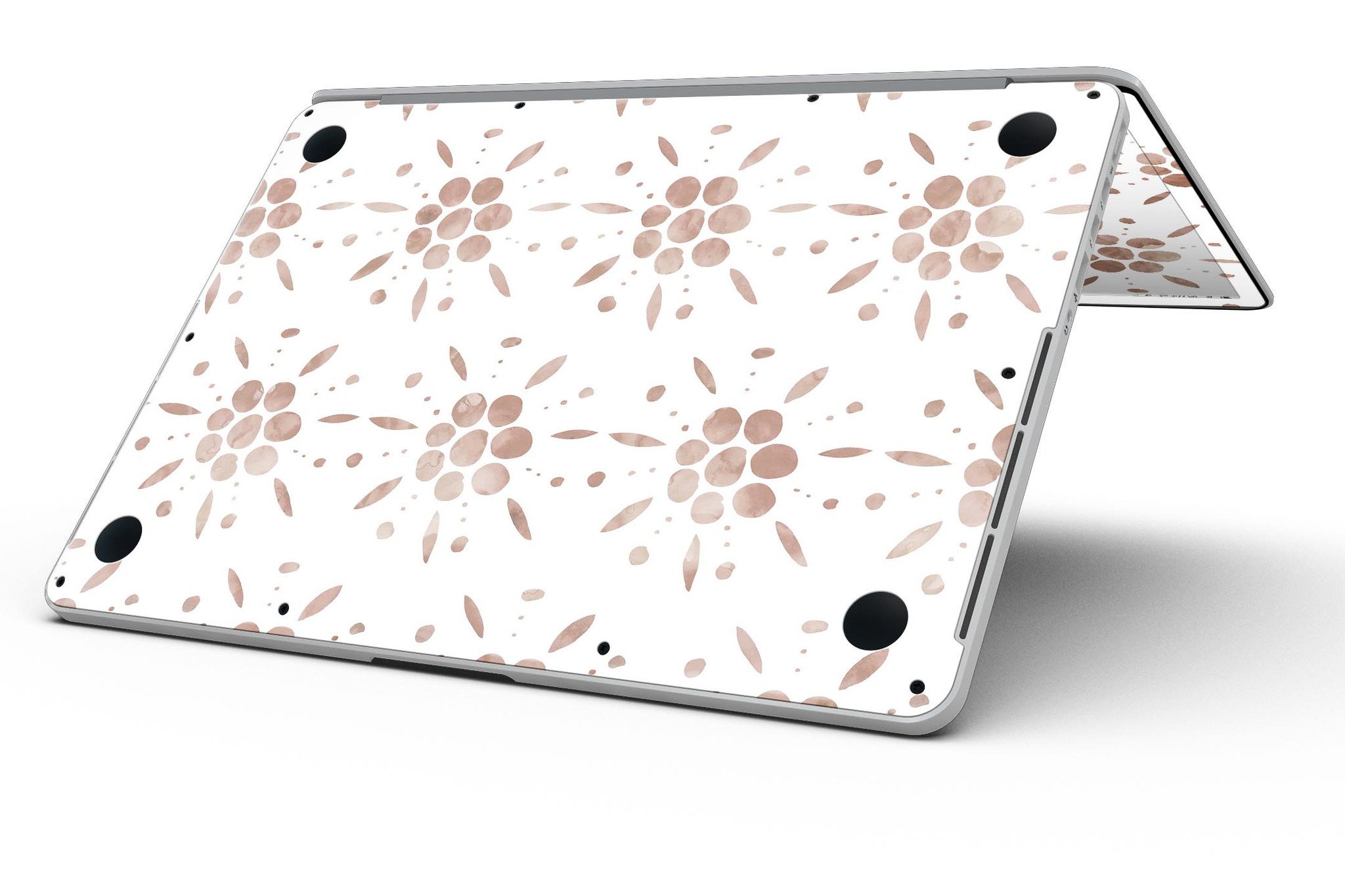 Brown Watercolor Flowers skin for MacBook Pro with Retina Display, showcasing vibrant floral design on a sleek device.