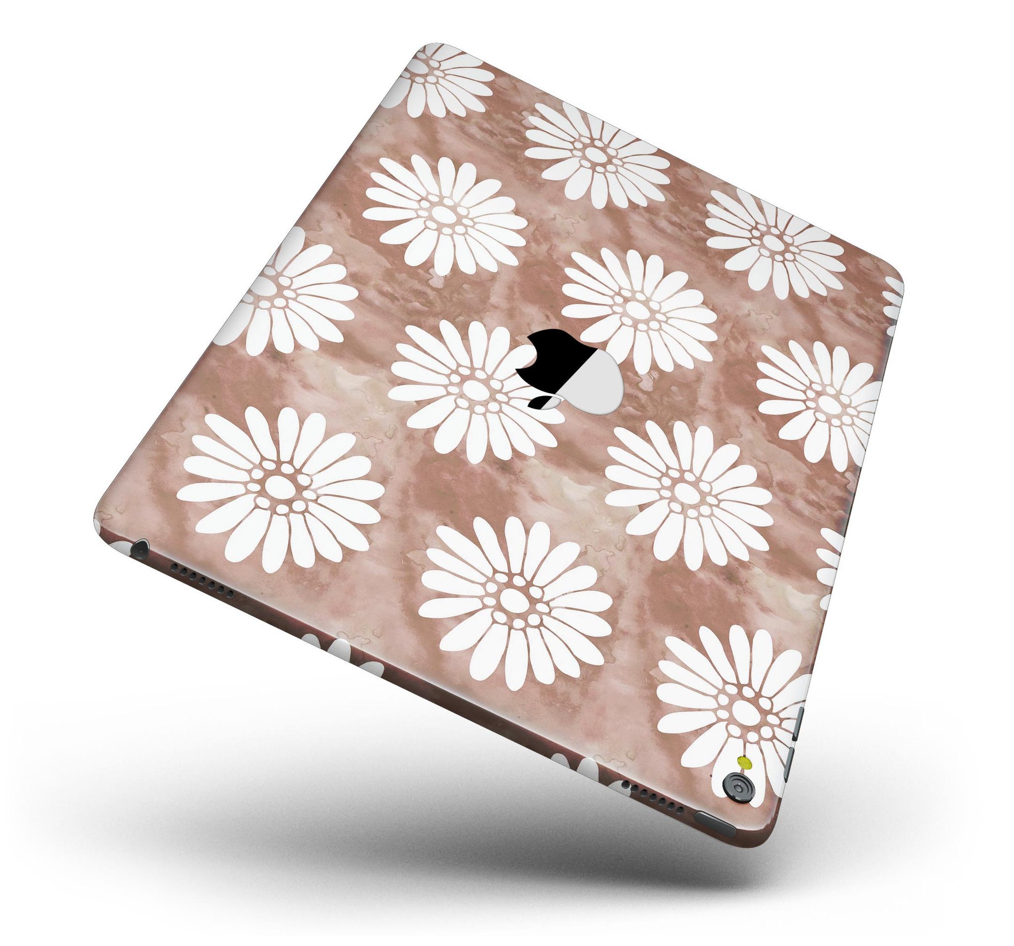 Brown Watercolor Flowers V2 skin for iPad Pro, showcasing vibrant floral design on a sleek vinyl surface.