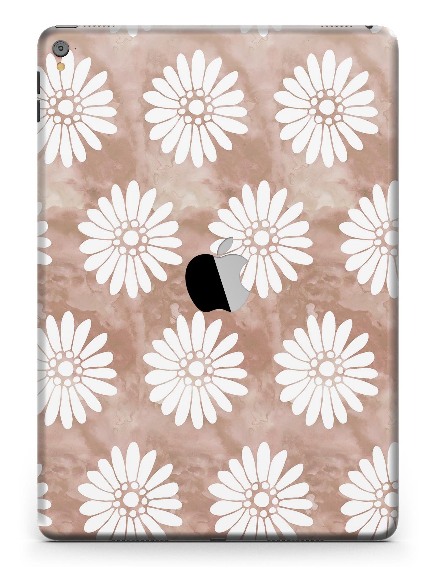 Brown Watercolor Flowers V2 skin for iPad Pro, showcasing vibrant floral design on a sleek vinyl surface.