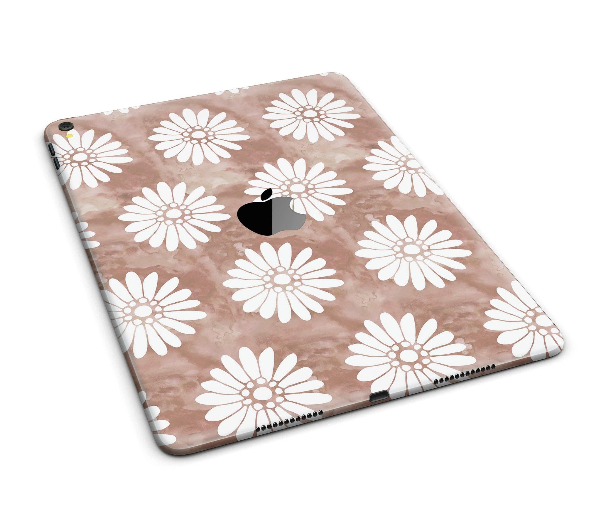 Brown Watercolor Flowers V2 skin for iPad Pro, showcasing vibrant floral design on a sleek vinyl surface.