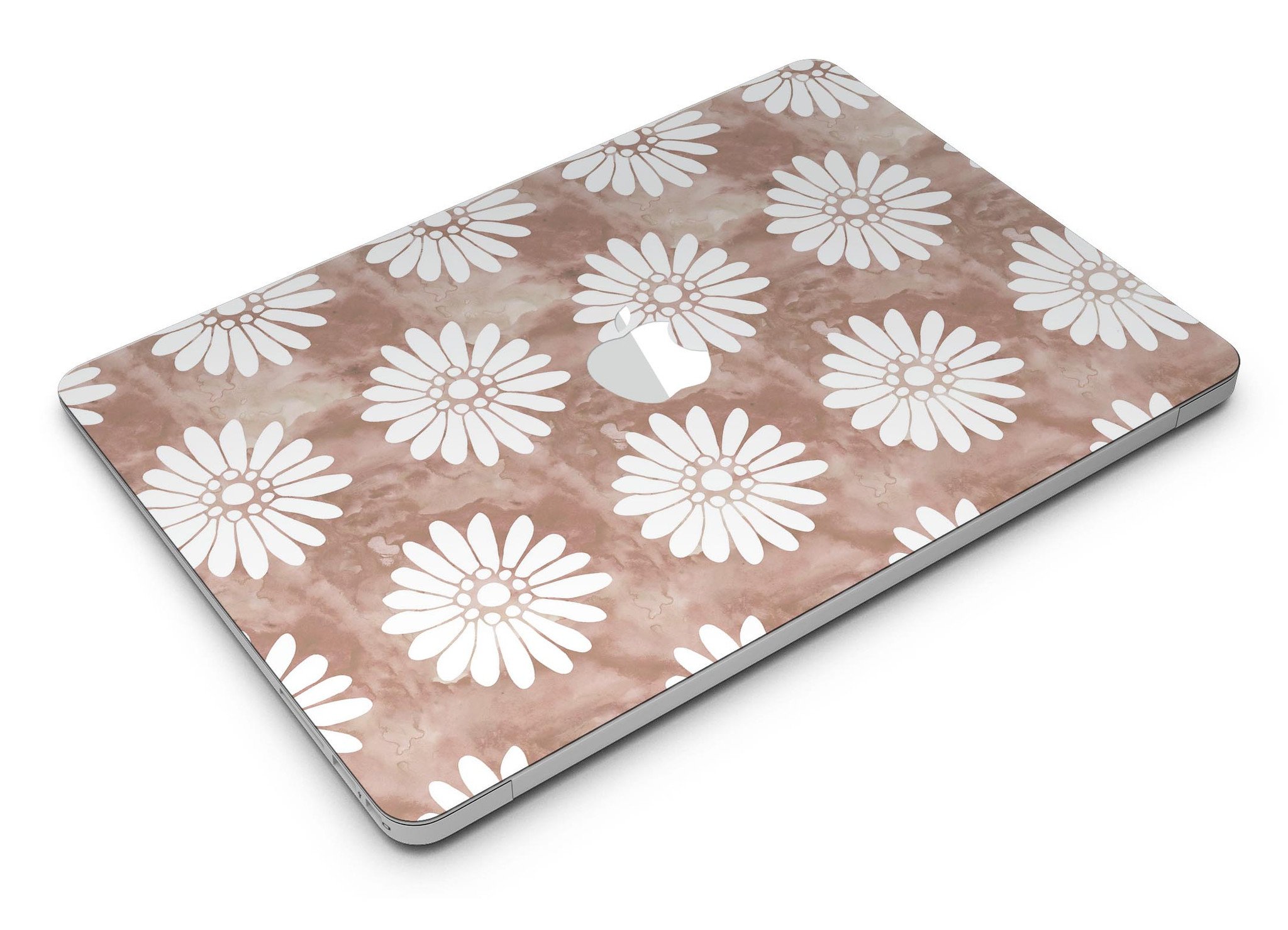 Brown Watercolor Flowers V2 skin kit for MacBook Air, showcasing a vibrant floral design on premium vinyl.