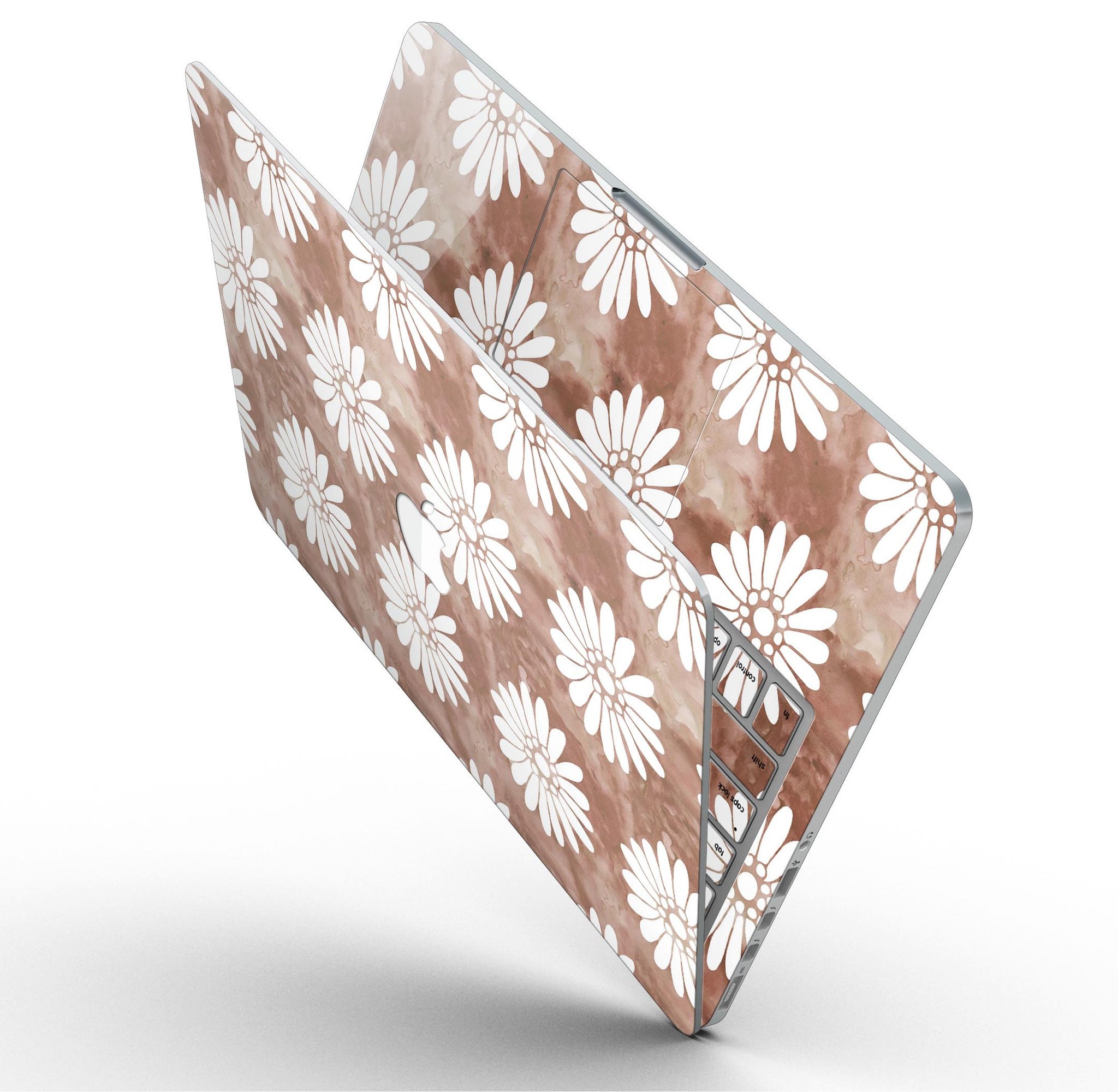 Brown Watercolor Flowers V2 skin for MacBook Pro with Retina Display, showcasing a vibrant floral design on a sleek laptop.