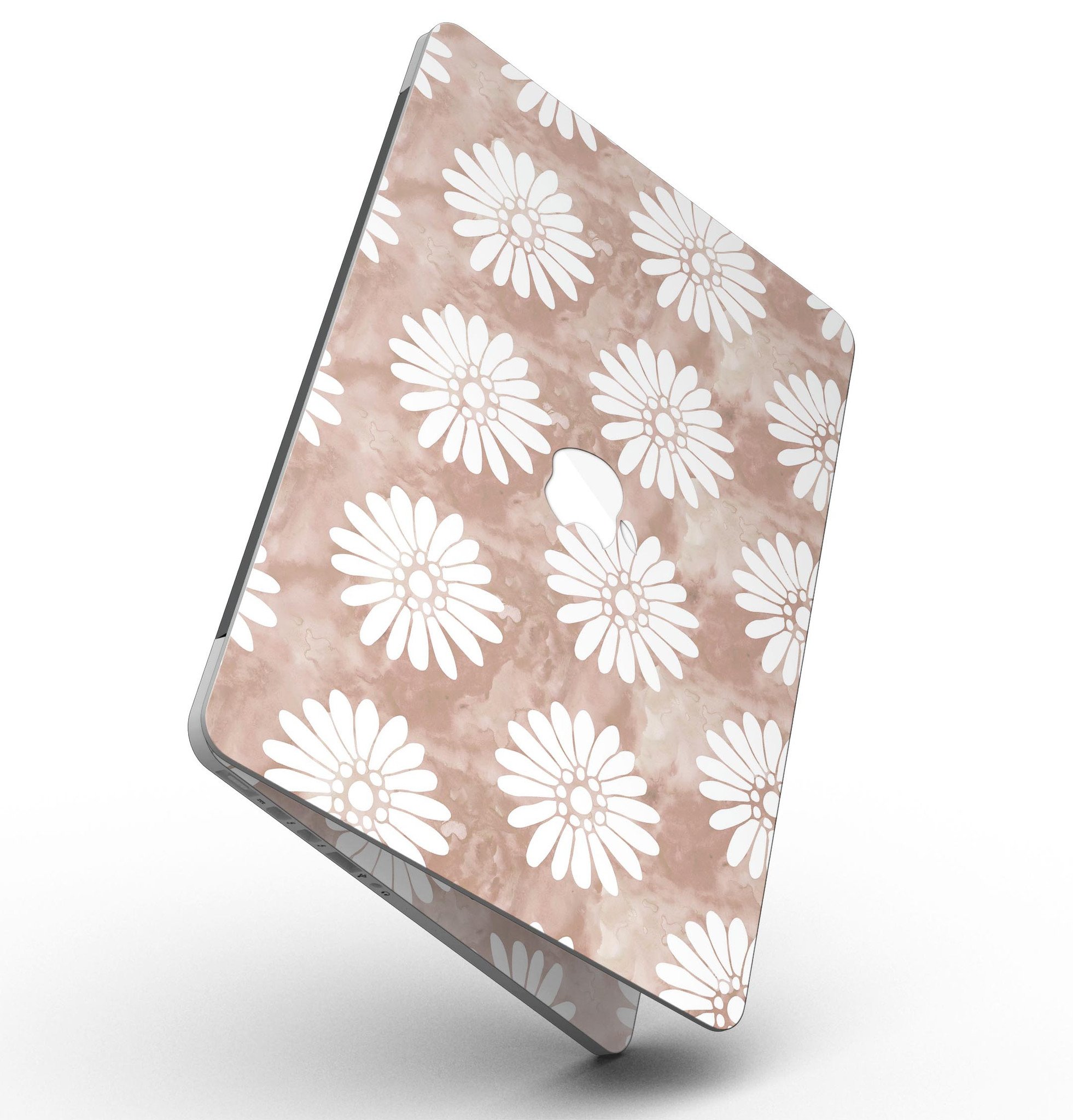 Brown Watercolor Flowers V2 skin for MacBook Pro with Retina Display, showcasing a vibrant floral design on a sleek laptop.