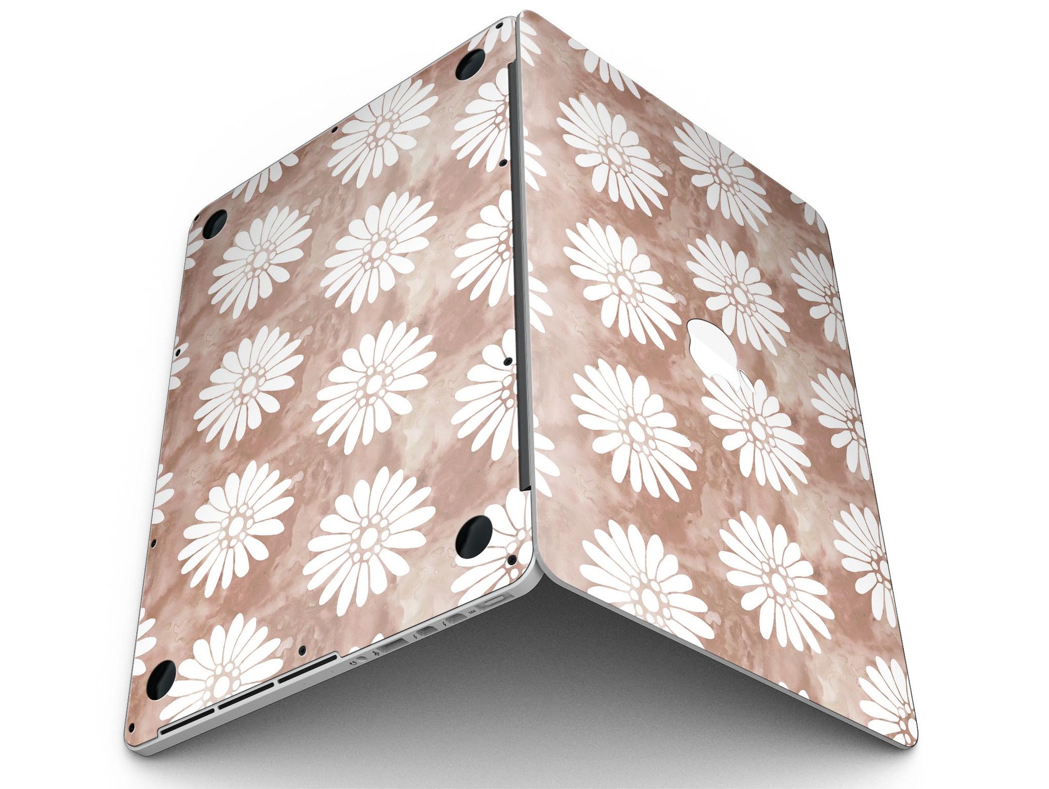 Brown Watercolor Flowers V2 skin for MacBook Pro with Retina Display, showcasing a vibrant floral design on a sleek laptop.