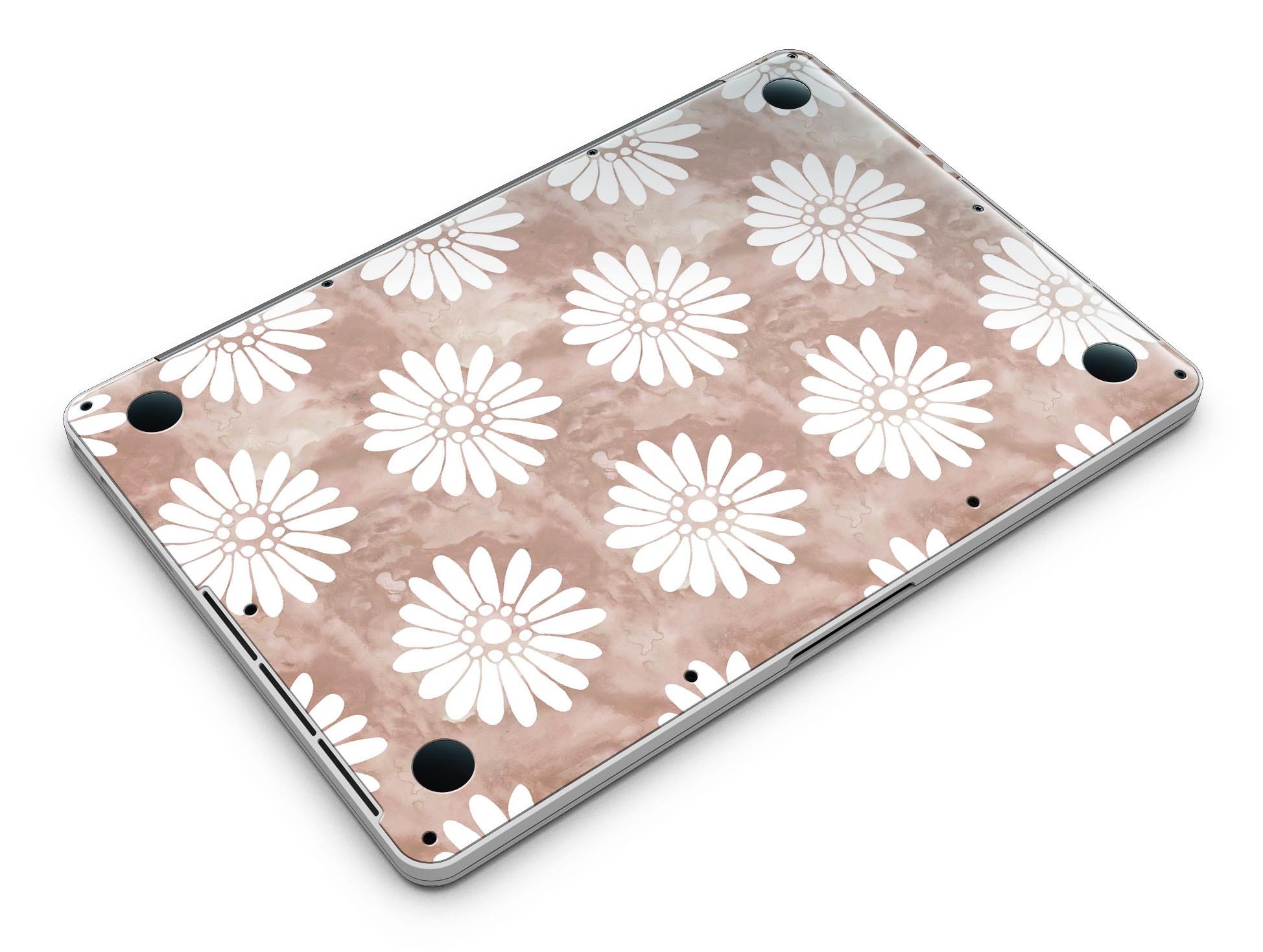 Brown Watercolor Flowers V2 skin for MacBook Pro with Retina Display, showcasing a vibrant floral design on a sleek laptop.