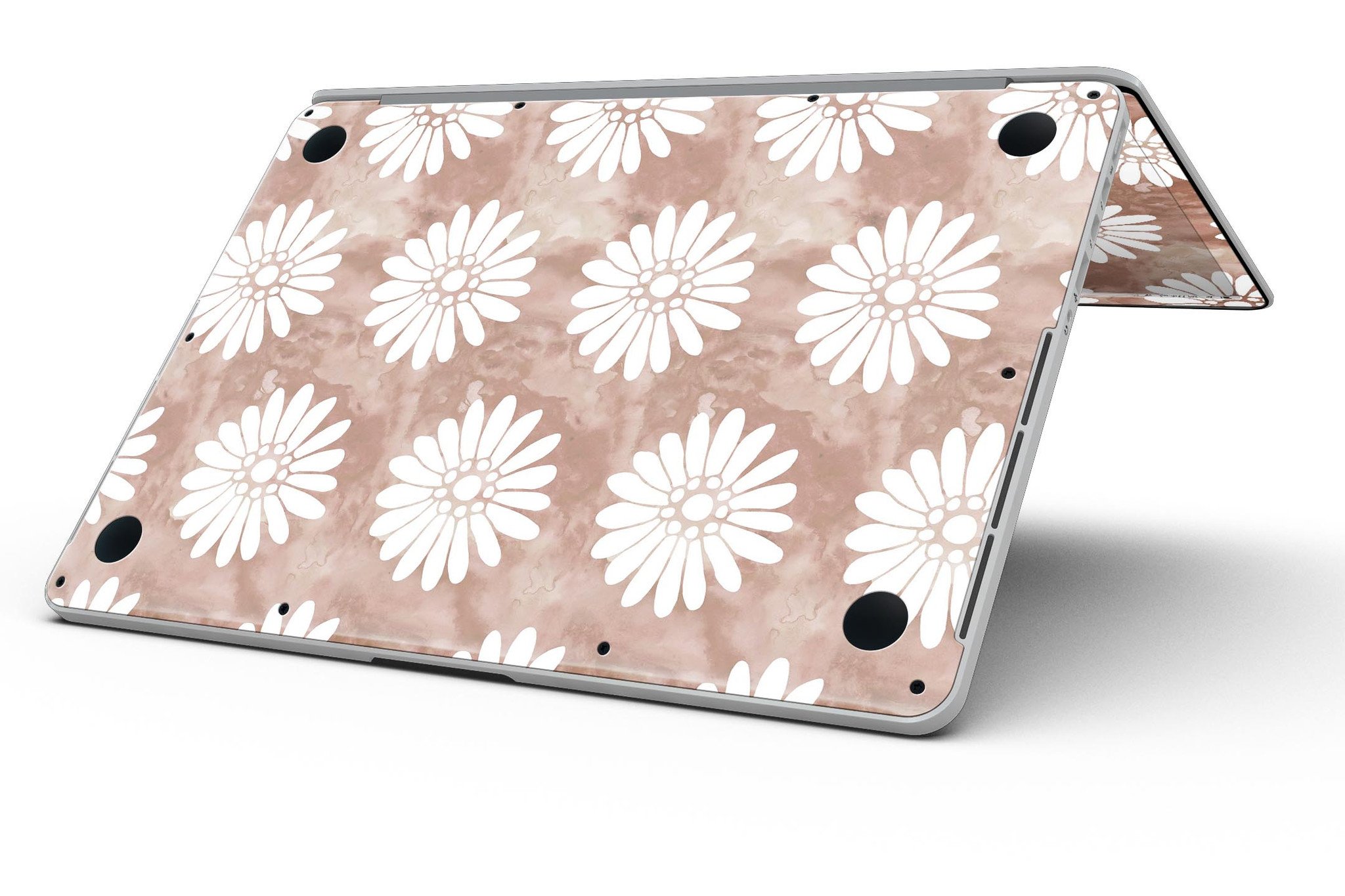 Brown Watercolor Flowers V2 skin for MacBook Pro with Retina Display, showcasing a vibrant floral design on a sleek laptop.