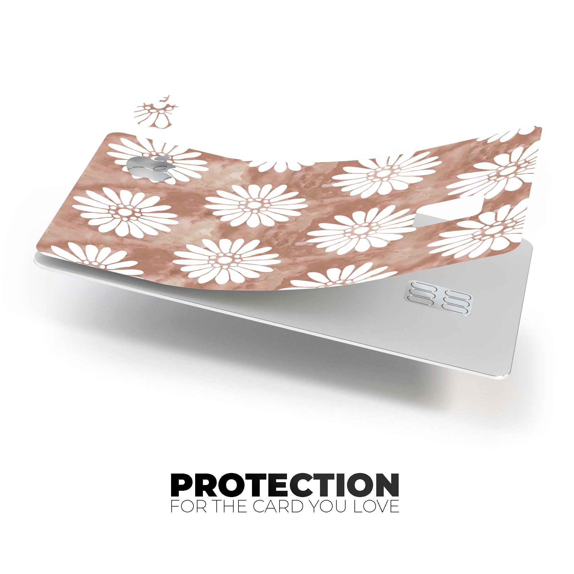 Brown Watercolor Flowers V2 decal skin for Apple Card, showcasing vibrant floral design on a sleek surface.