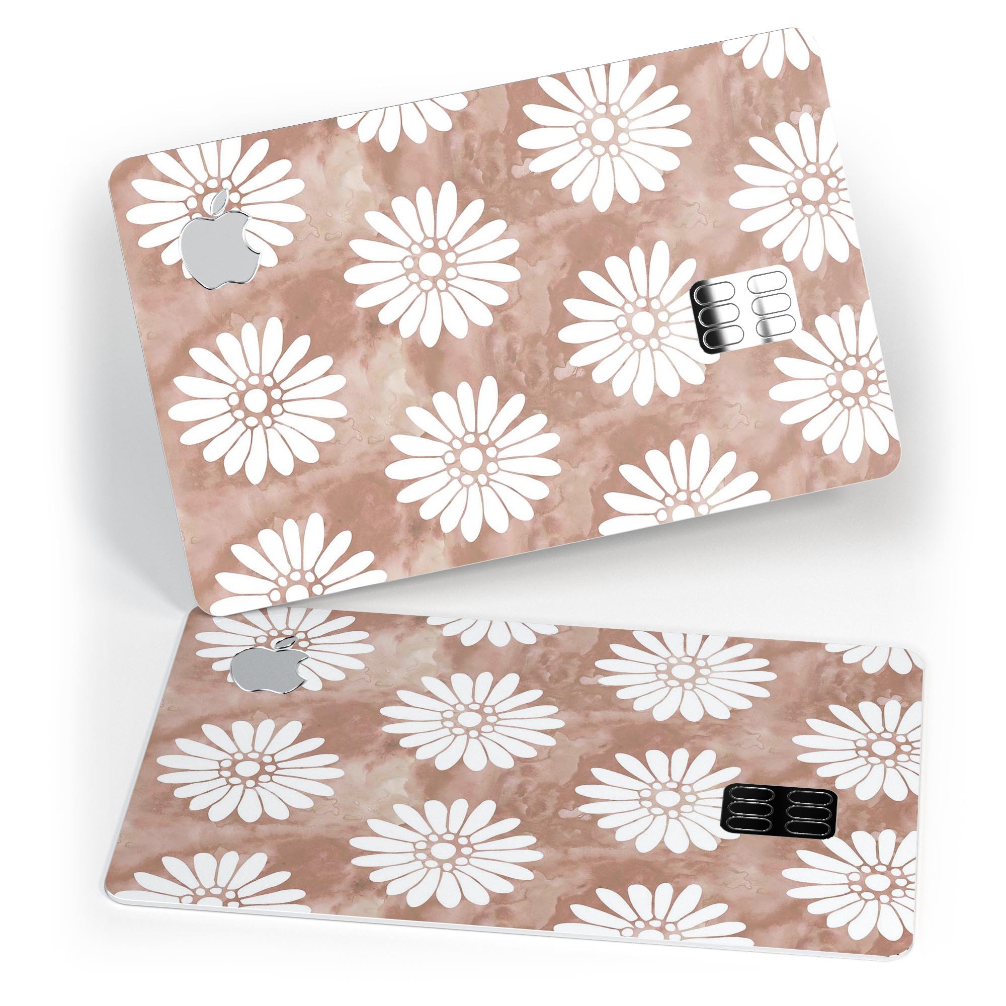 Brown Watercolor Flowers V2 decal skin for Apple Card, showcasing vibrant floral design on a sleek surface.