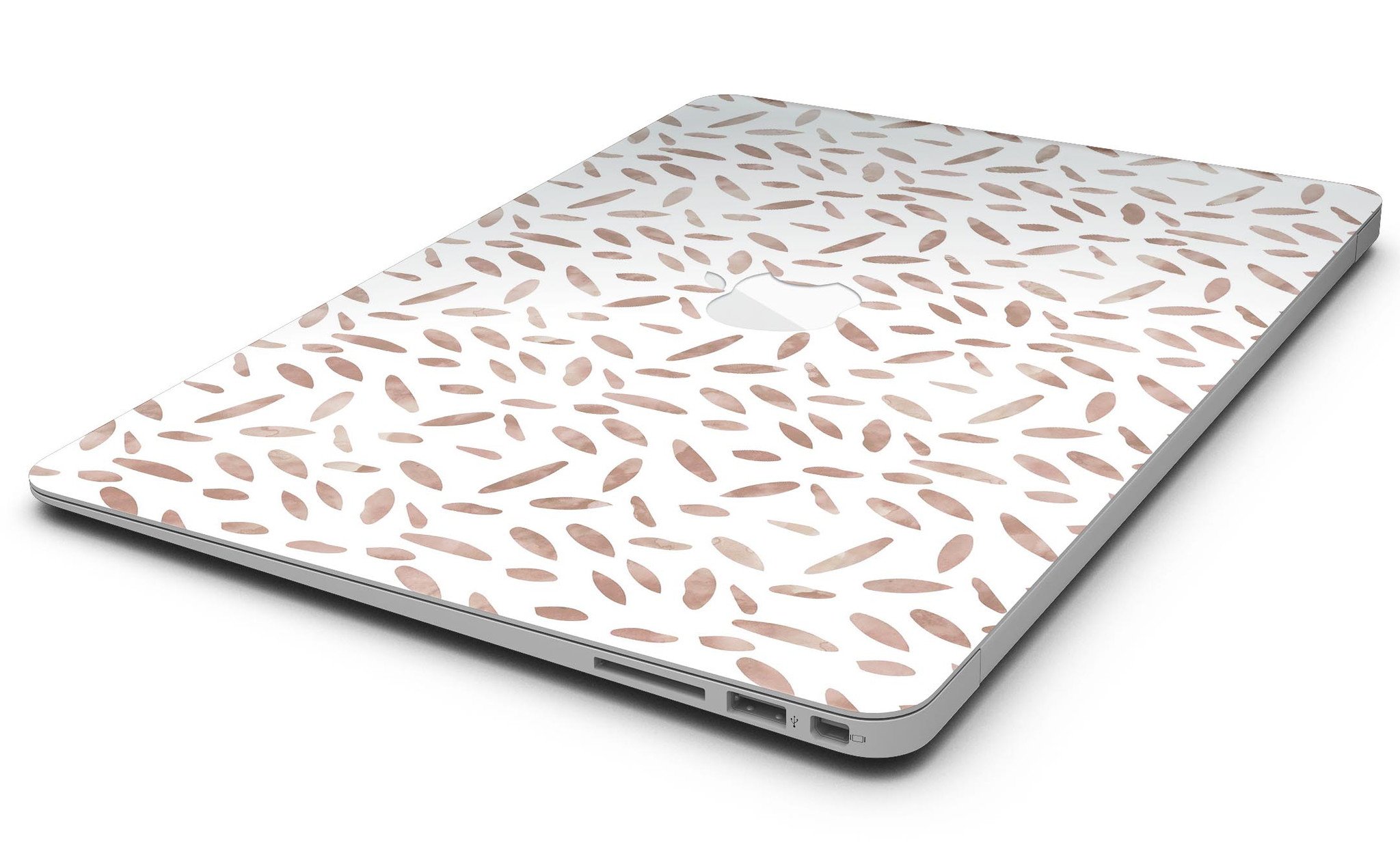 Brown Watercolor Pedals skin kit for MacBook Air, showcasing a vibrant watercolor design that adds style and protection.