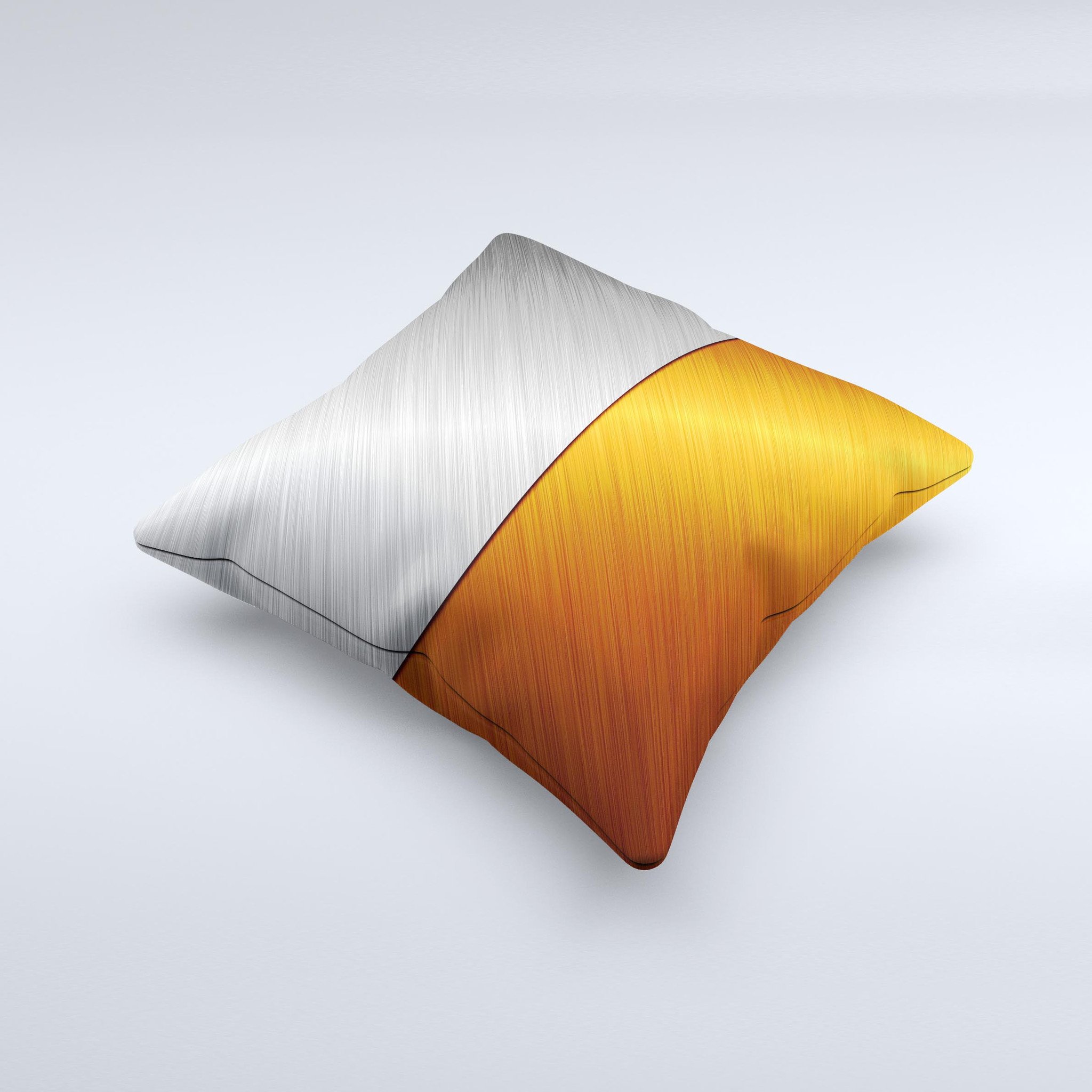 Brushed Aluminum Surface ink-Fuzed Decorative Throw Pillow showcasing unique handcrafted design with high thread count fabric.