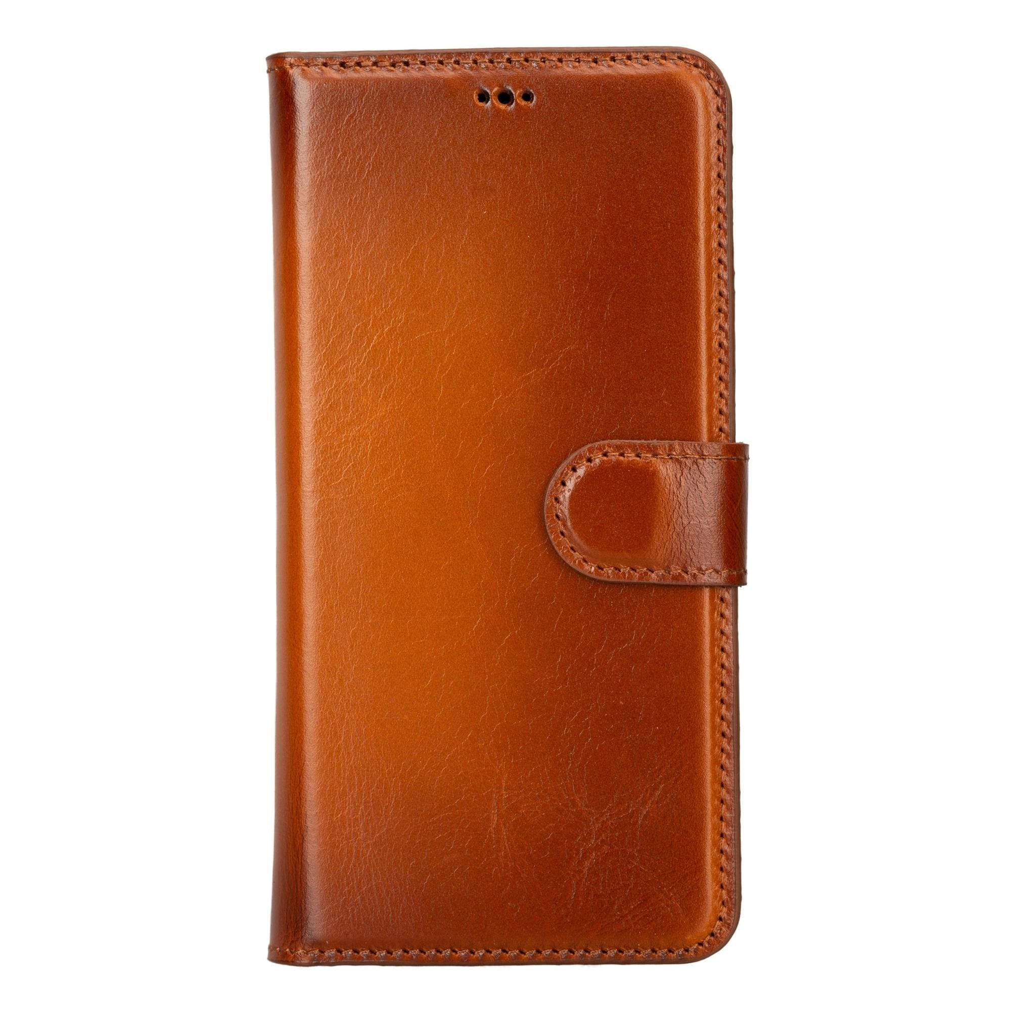 Buffalo Samsung Galaxy S20 Series Detachable Leather Wallet Case showcasing its sleek design, card compartments, and kickstand feature.