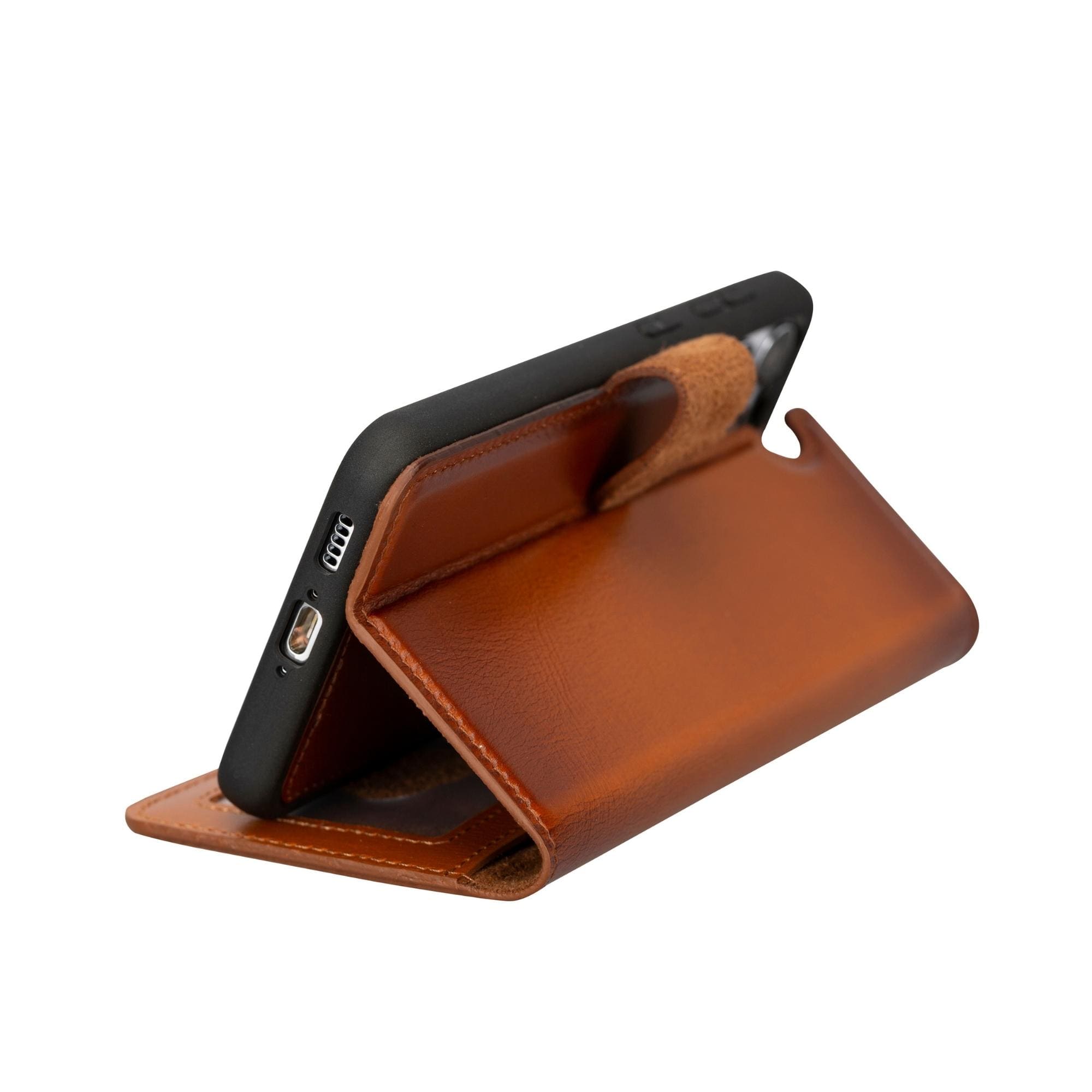 Buffalo Samsung Galaxy S20 Series Detachable Leather Wallet Case showcasing its sleek design, card compartments, and kickstand feature.