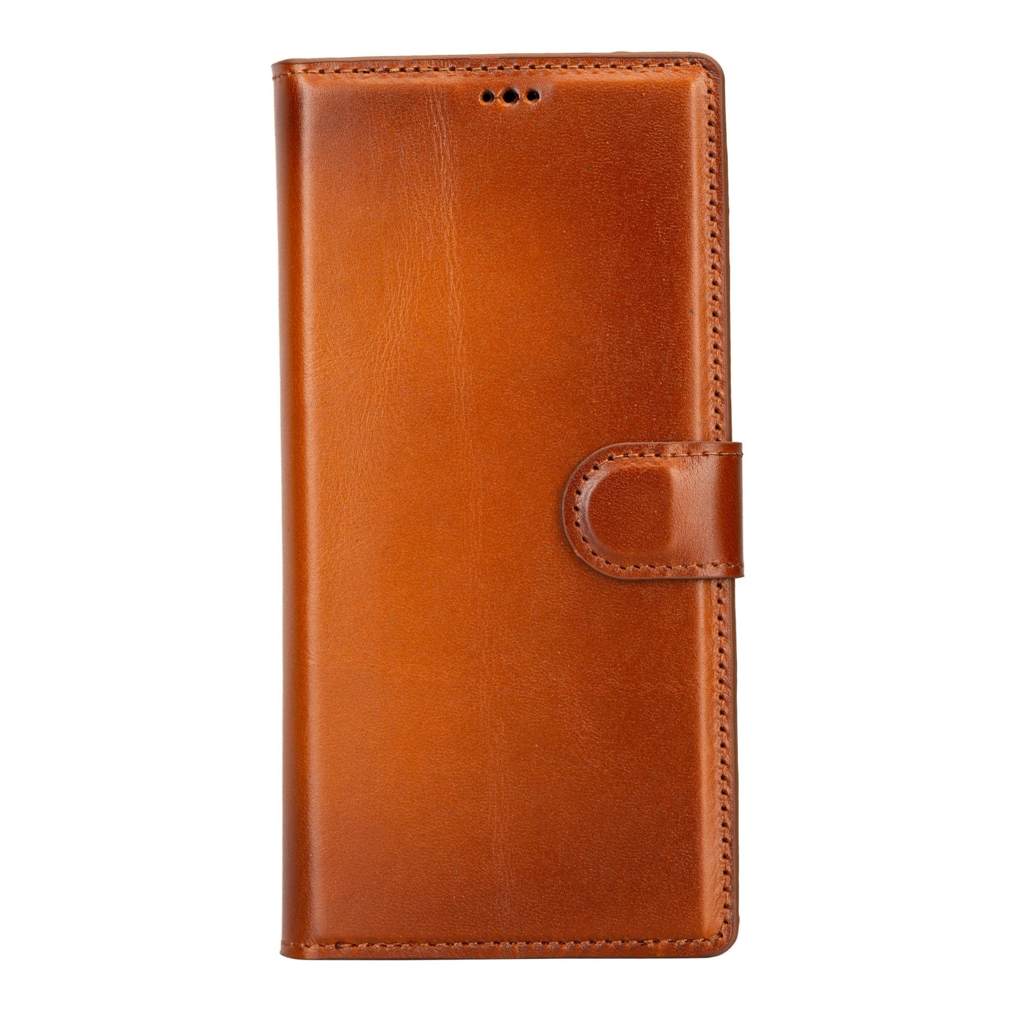 Buffalo Samsung Galaxy S20 Series Detachable Leather Wallet Case showcasing its sleek design, card compartments, and kickstand feature.