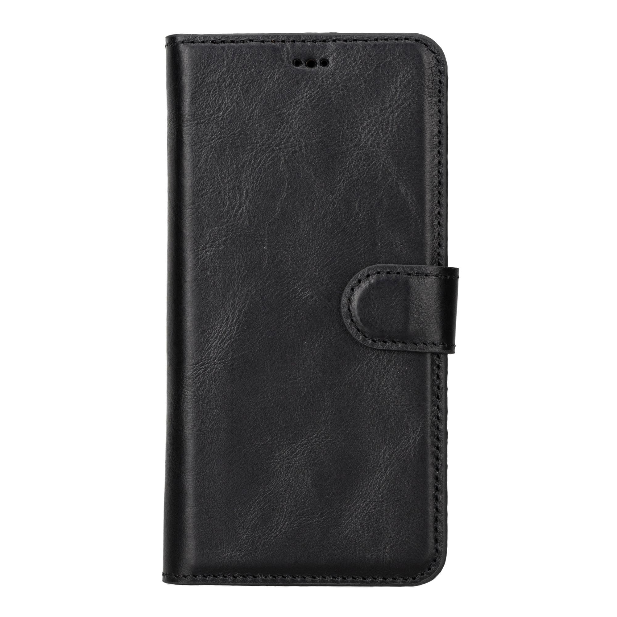 Buffalo Samsung Galaxy S20 Series Detachable Leather Wallet Case showcasing its sleek design, card compartments, and kickstand feature.