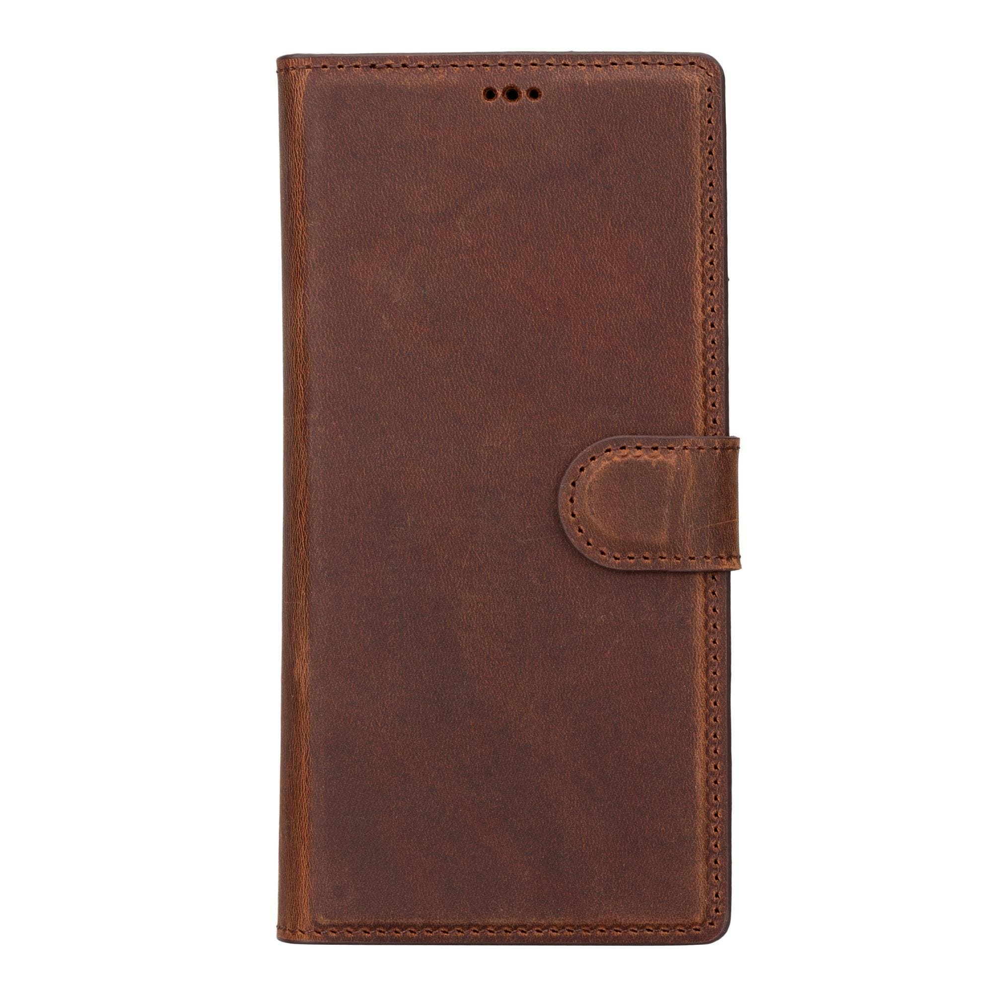 Buffalo Samsung Galaxy S20 Series Detachable Leather Wallet Case showcasing its sleek design, card compartments, and kickstand feature.