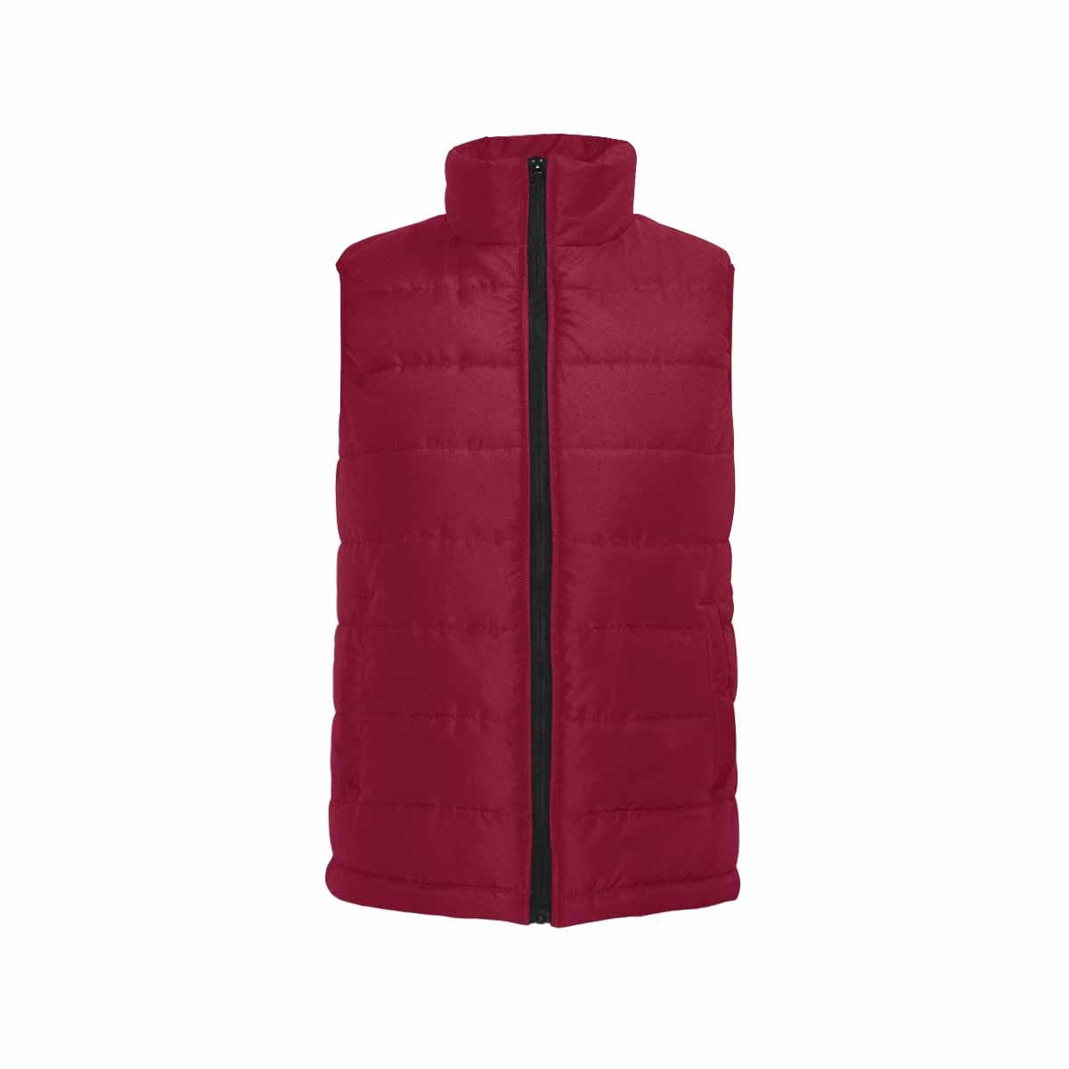 Burgundy Red Men's Padded Vest featuring a quilted design and zipper closure, perfect for layering in cool weather.