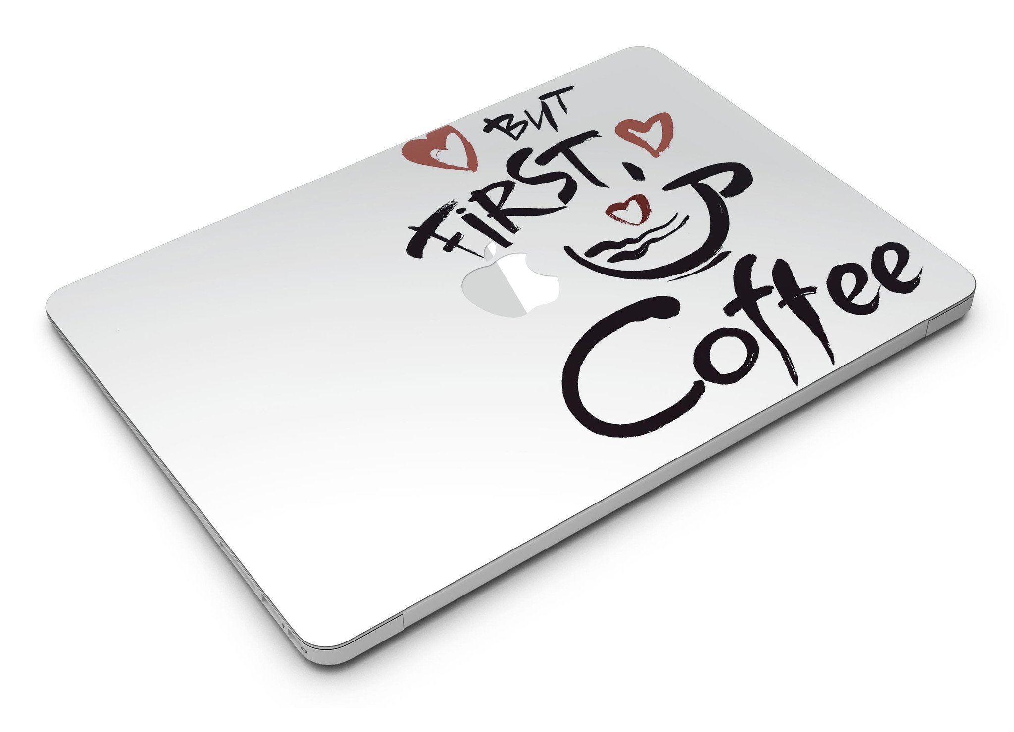 But First Coffee MacBook Air Skin Kit featuring a stylish coffee-themed design, made from durable vinyl for protection and style.