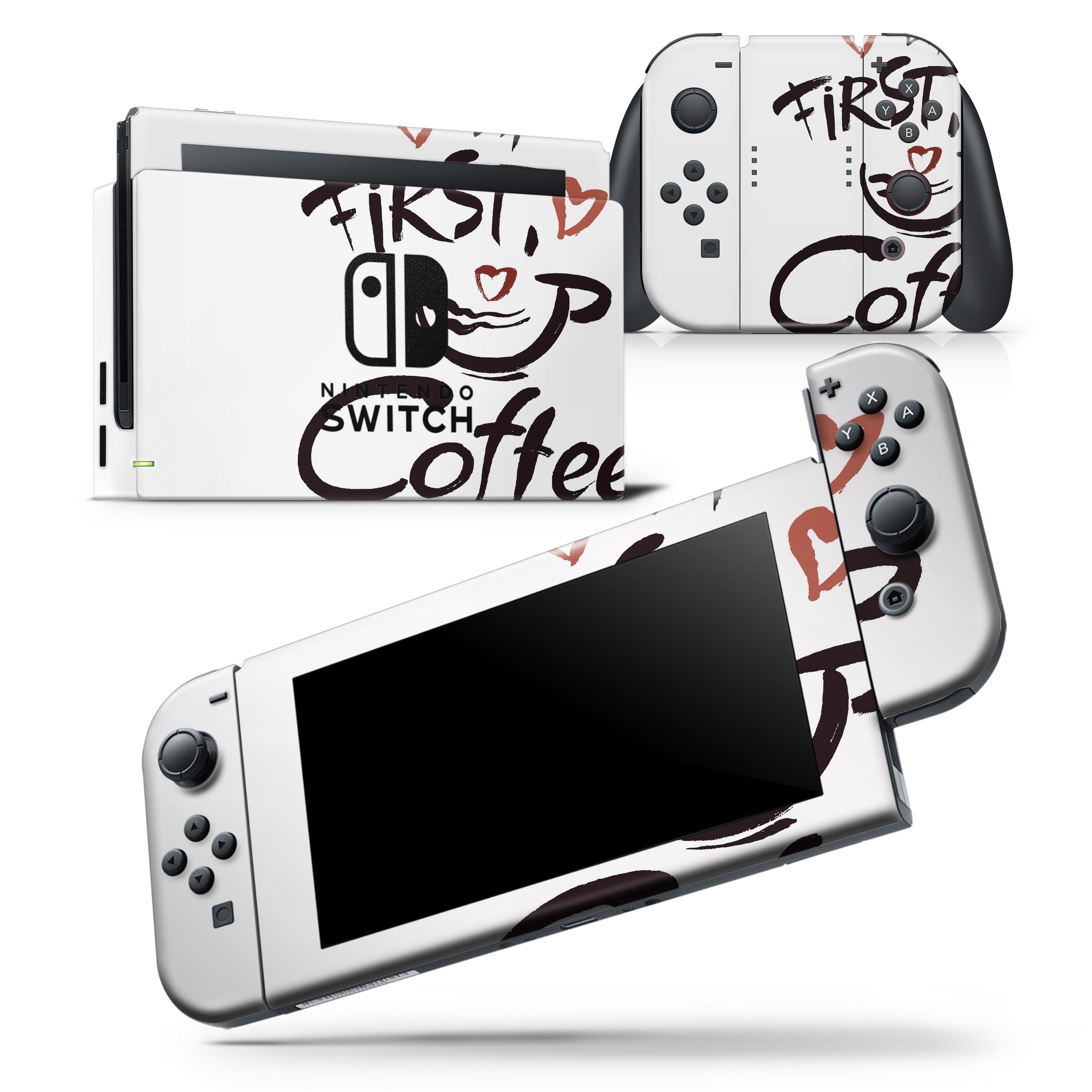 But First Coffee Skin Wrap Decal for Nintendo Switch Lite, featuring a stylish coffee-themed design for personalized gaming.