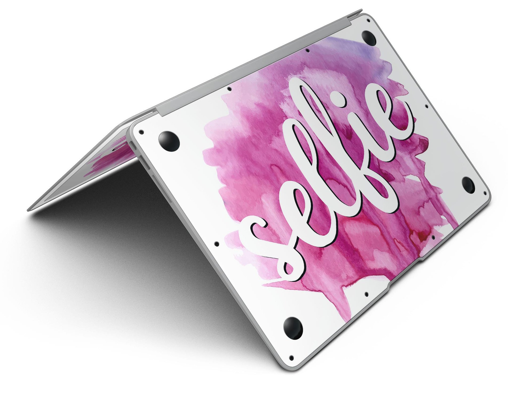 But First Selfie MacBook Air Skin Kit featuring vibrant design and premium vinyl material for protection and style.