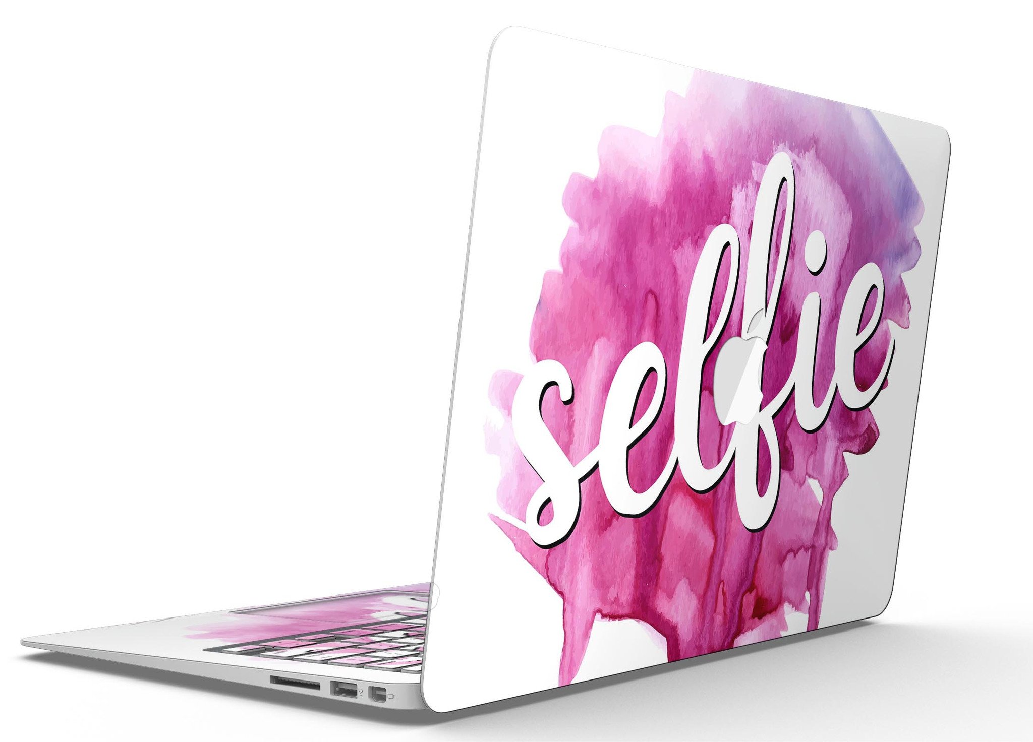 But First Selfie MacBook Air Skin Kit featuring vibrant design and premium vinyl material for protection and style.