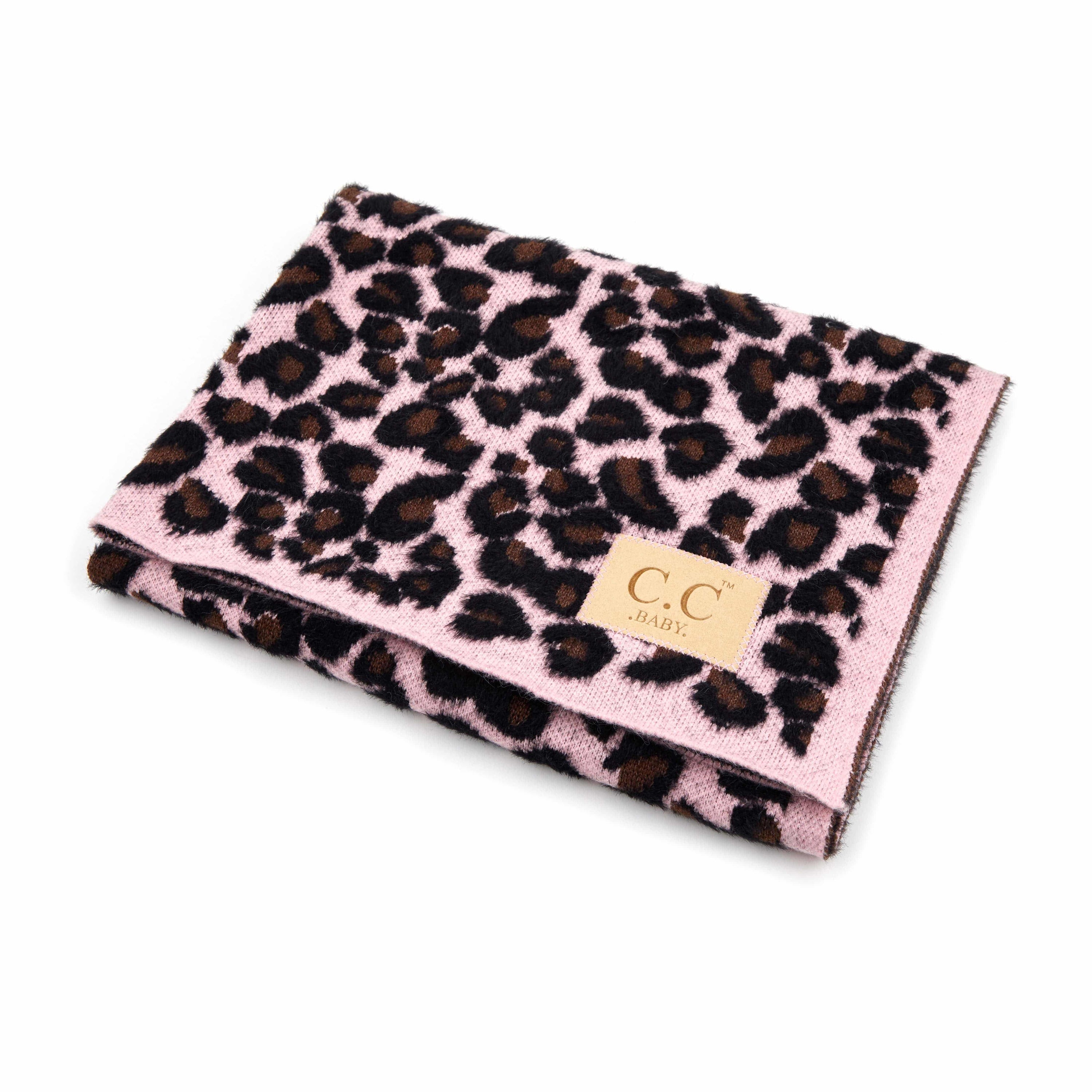 CC Baby Leopard Blanket featuring a trendy leopard print design, perfect for infants and toddlers, made from ultra-soft materials.