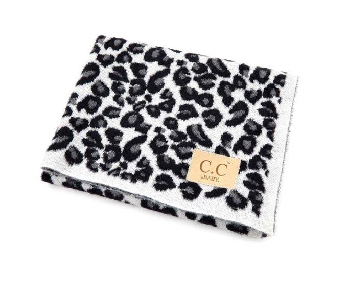 CC Baby Leopard Blanket featuring a trendy leopard print design, perfect for infants and toddlers, made from ultra-soft materials.