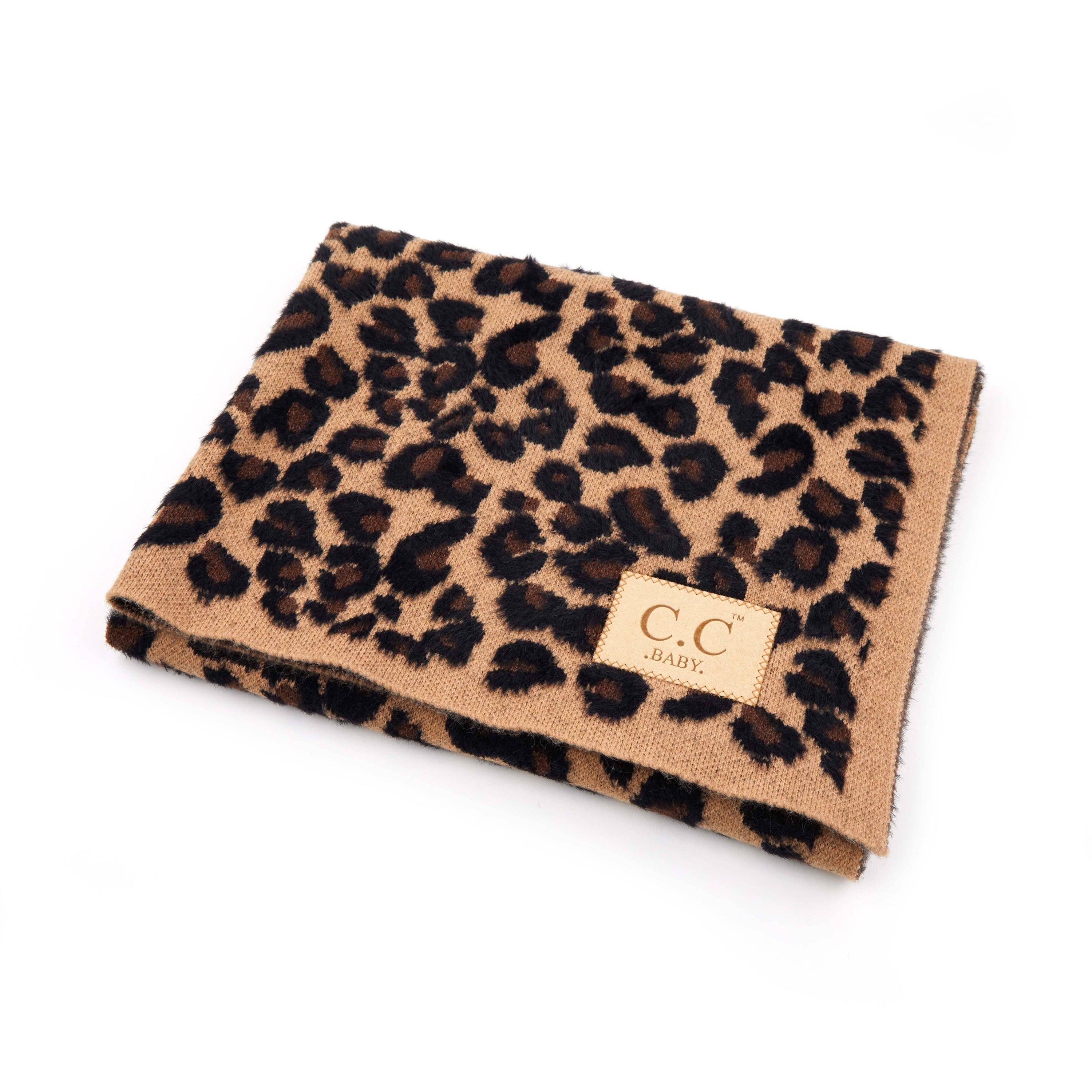 CC Baby Leopard Blanket featuring a trendy leopard print design, perfect for infants and toddlers, made from ultra-soft materials.