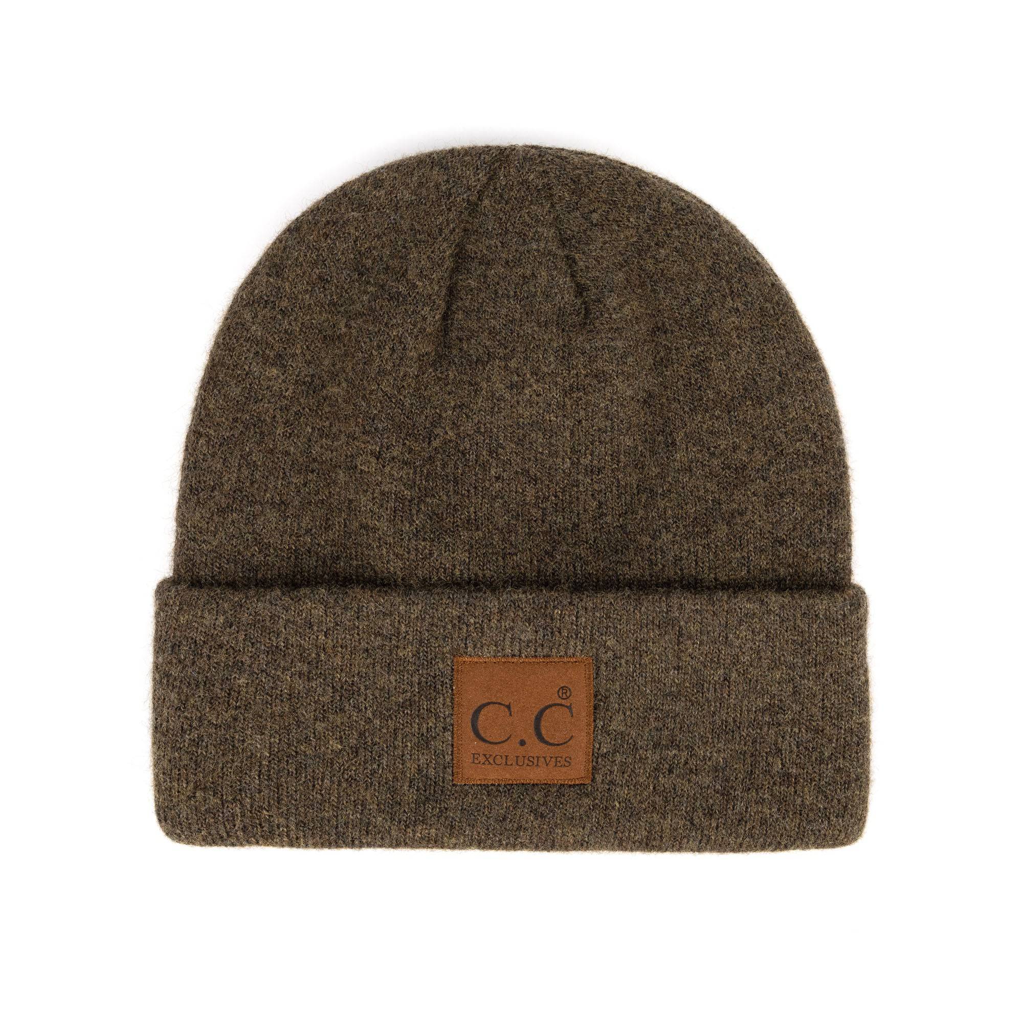 CC Beanie Heather Knit Basic in various colors, showcasing its unisex design and adjustable band.