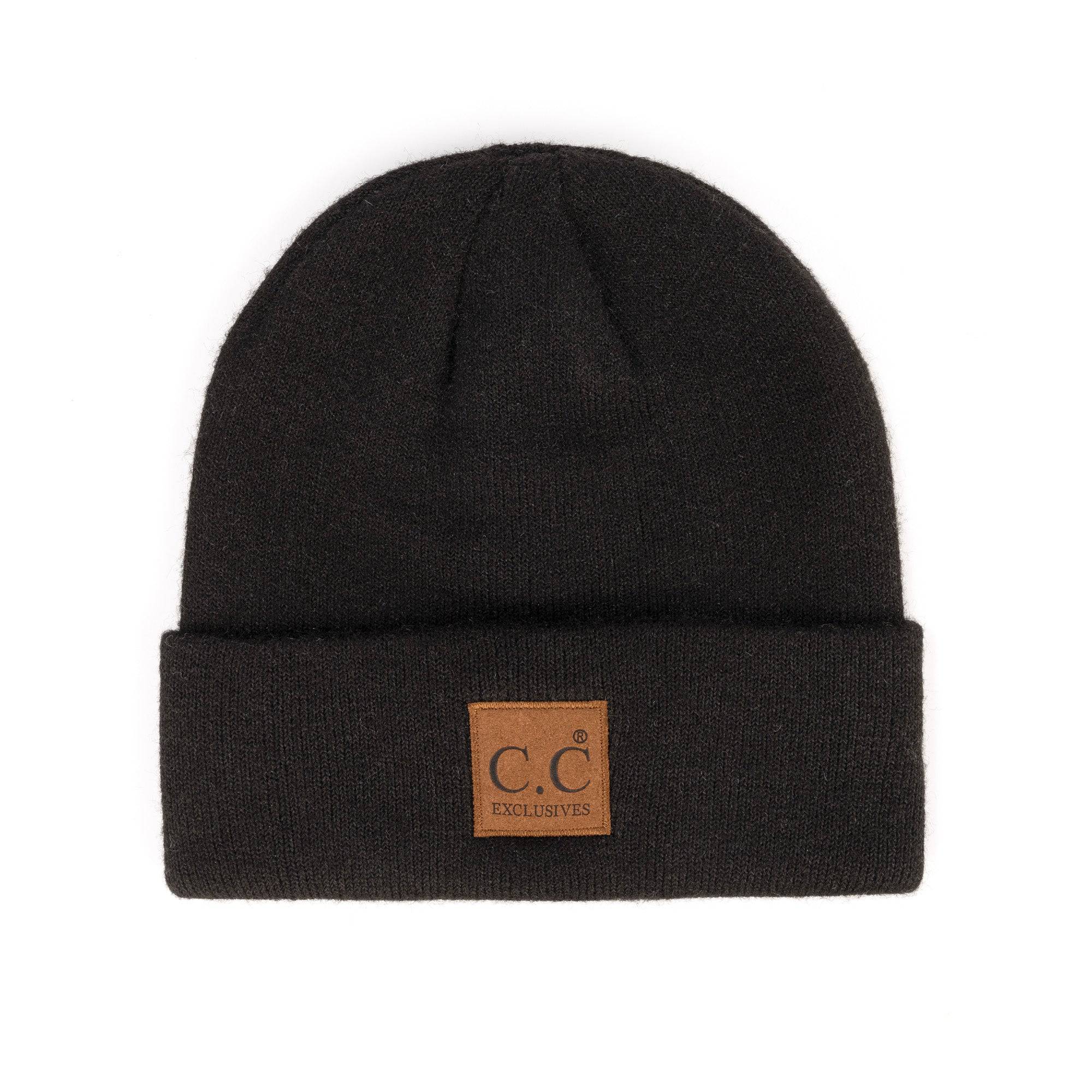 CC Beanie Heather Knit Basic in various colors, showcasing its unisex design and adjustable band.