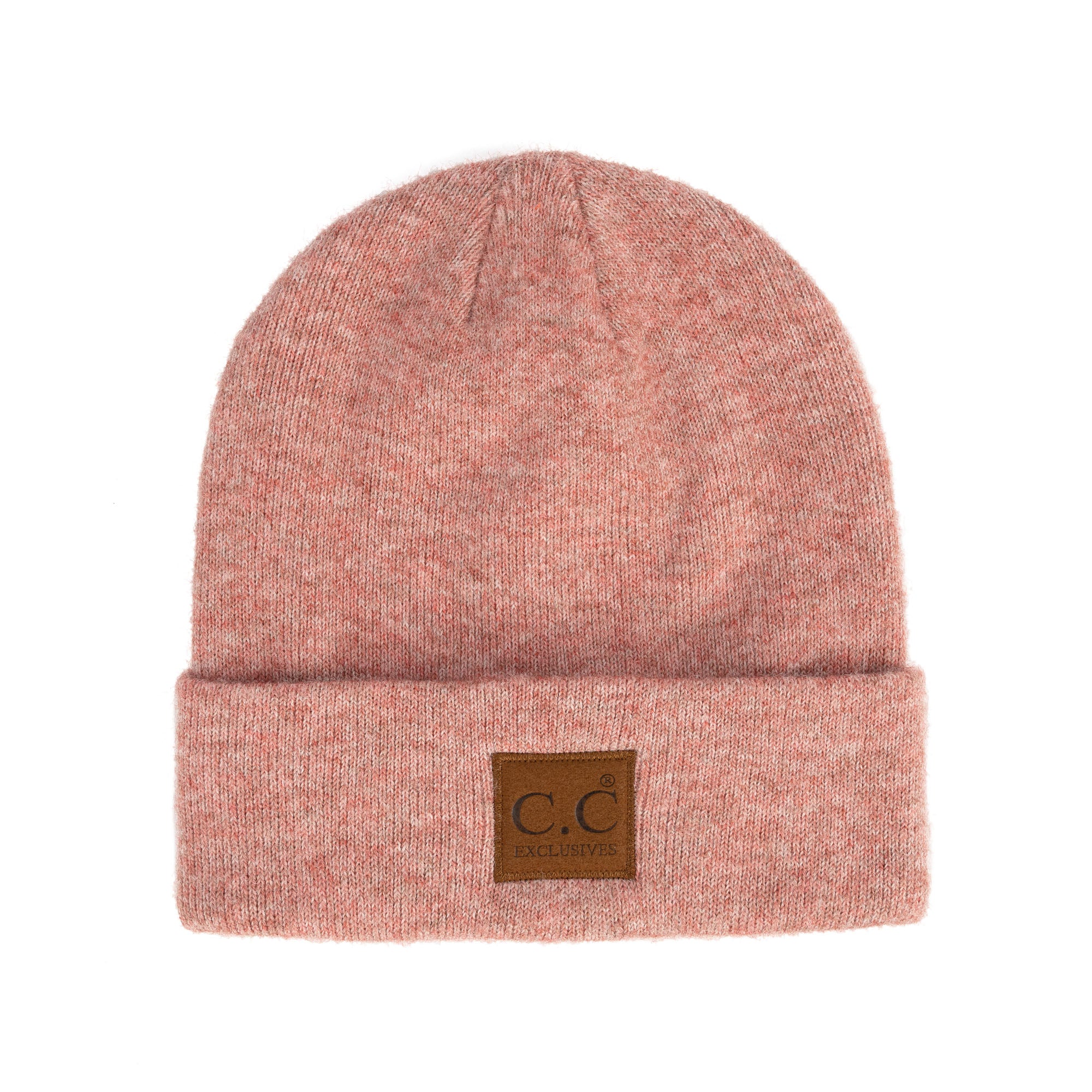 CC Beanie Heather Knit Basic in various colors, showcasing its unisex design and adjustable band.