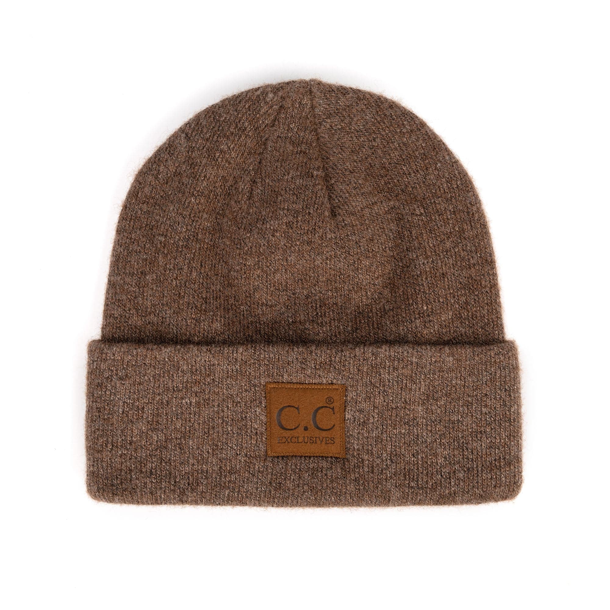 CC Beanie Heather Knit Basic in various colors, showcasing its unisex design and adjustable band.