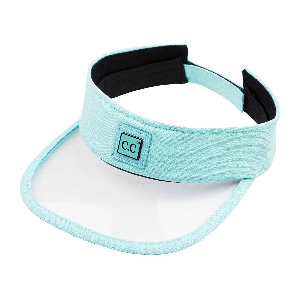 CC Clear Brim Visor showcasing its stylish design and clear brim, perfect for any outfit.