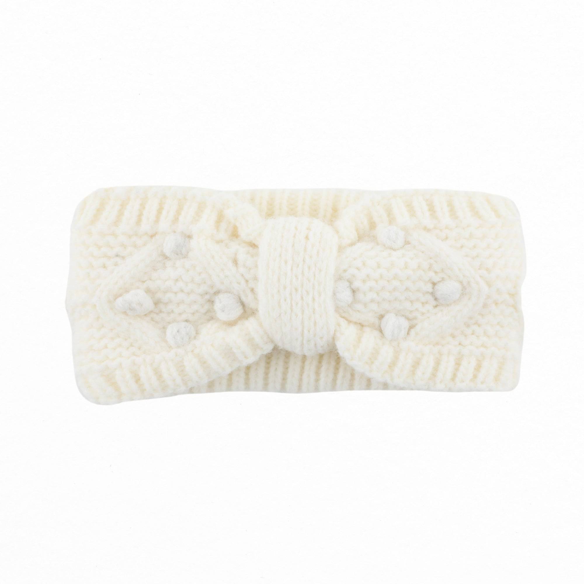 CC Crafted Pom Detail Head Wrap featuring hand-sewn bobbles in a soft fabric, perfect for stylish comfort.