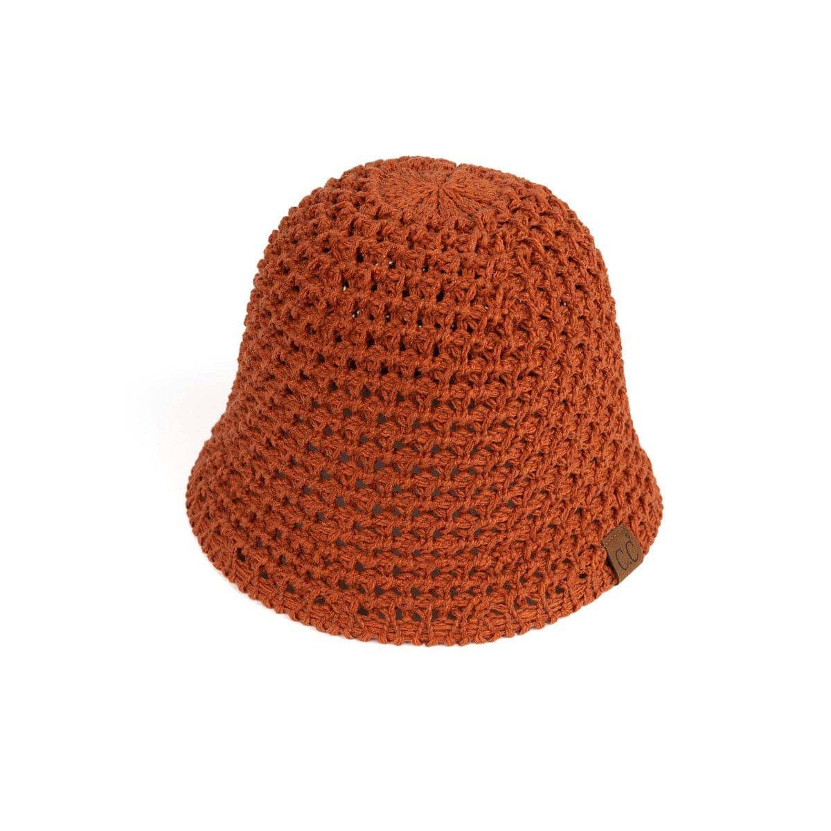 CC Crochet Knit Hat in basketweave pattern, lightweight and foldable, perfect for outdoor activities.