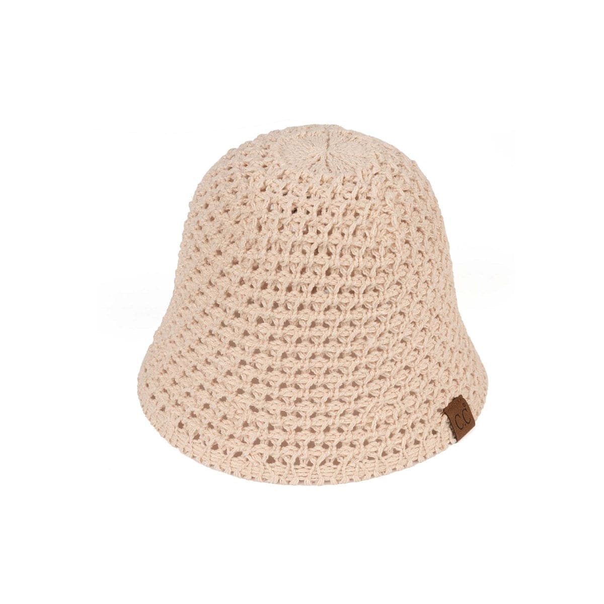 CC Crochet Knit Hat in basketweave pattern, lightweight and foldable, perfect for outdoor activities.