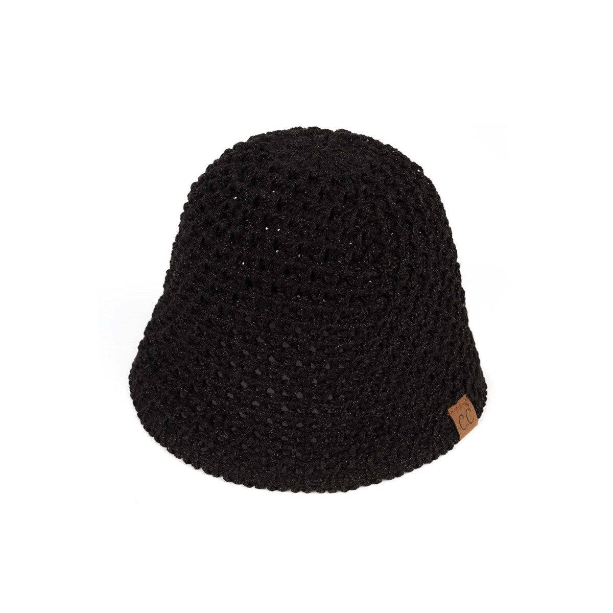 CC Crochet Knit Hat in basketweave pattern, lightweight and foldable, perfect for outdoor activities.