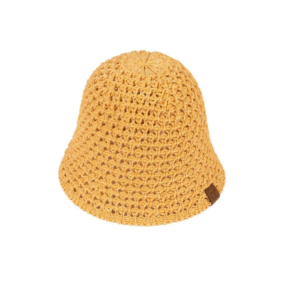 CC Crochet Knit Hat in basketweave pattern, lightweight and foldable, perfect for outdoor activities.