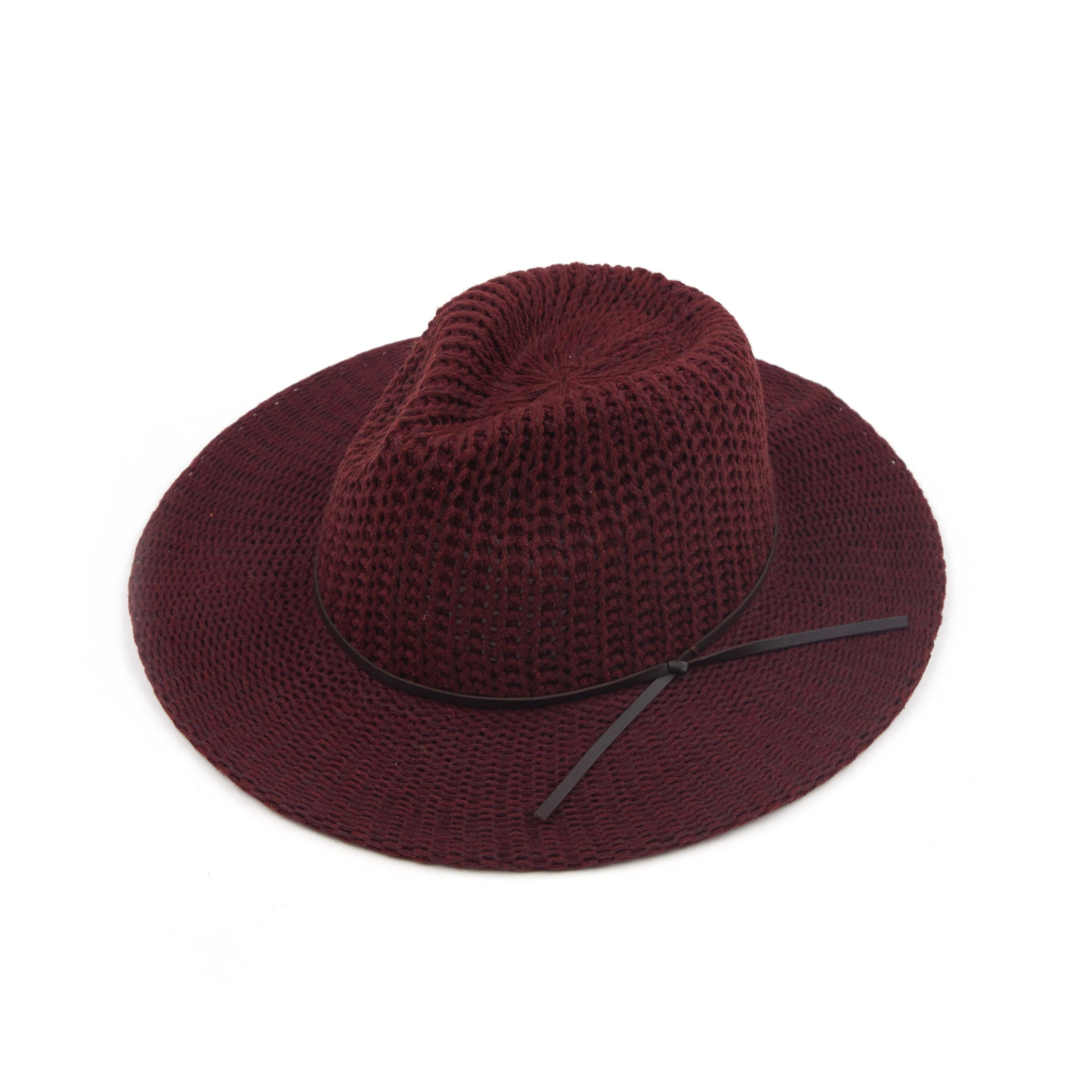 Stylish CC Fedora Knitted Hat in various colors, showcasing its adjustable inner band and lightweight design.