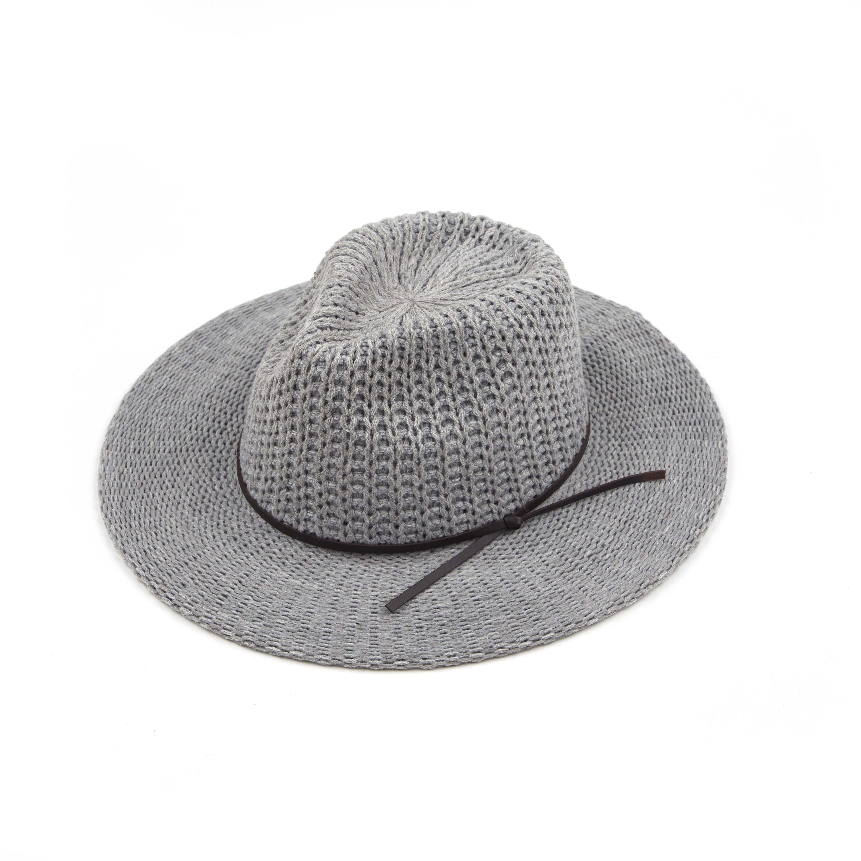 Stylish CC Fedora Knitted Hat in various colors, showcasing its adjustable inner band and lightweight design.