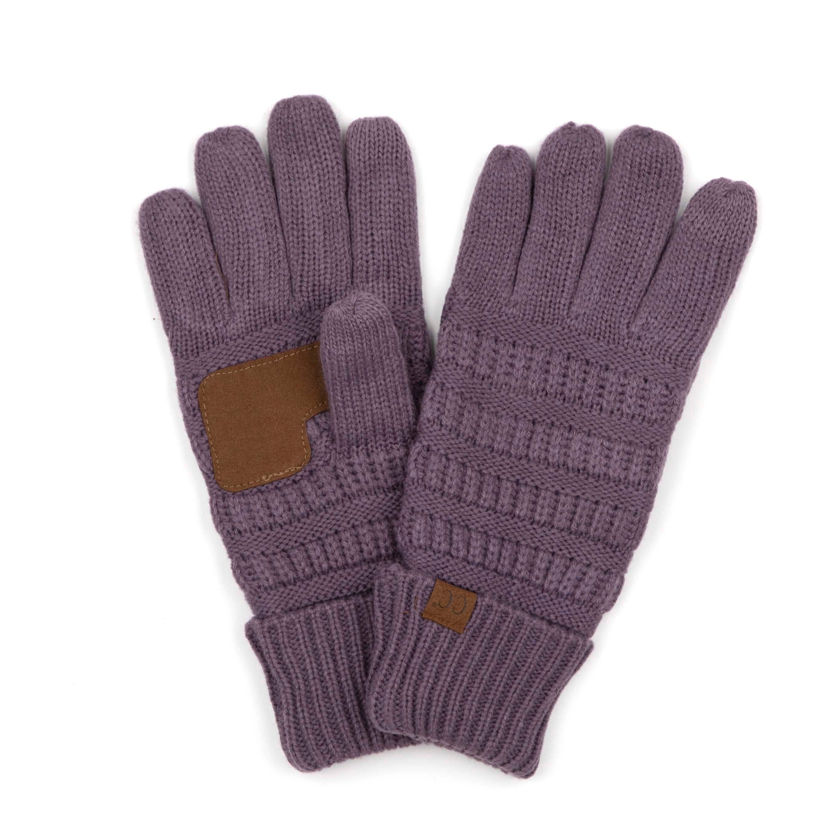 A pair of CC Fleece-Lined Touchscreen Gloves in various colors, showcasing their soft fleece lining and tech-touch compatible fingertips.