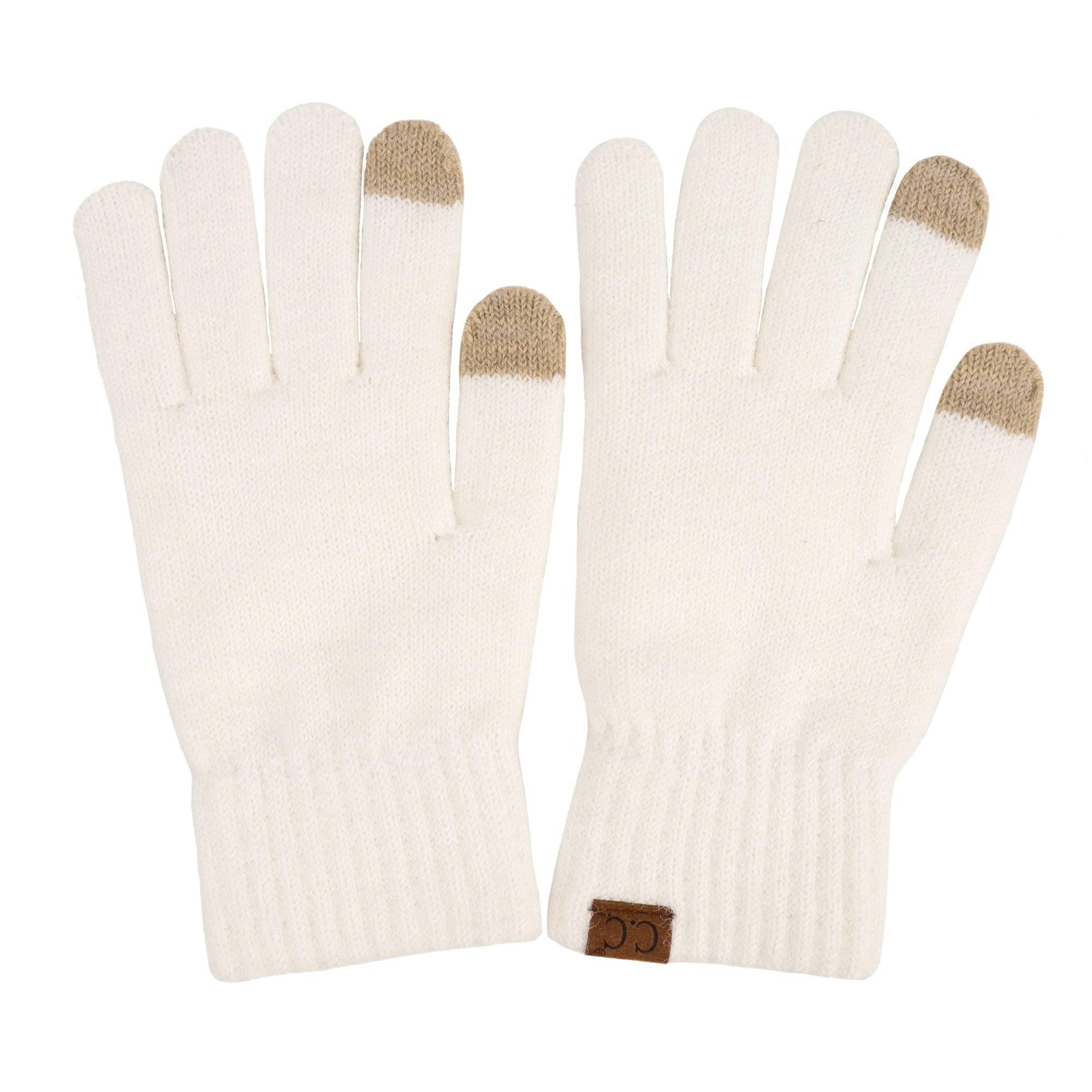 CC Gloves Heather Classic made from recycled yarn, featuring touchscreen compatible fingertips and stylish design.