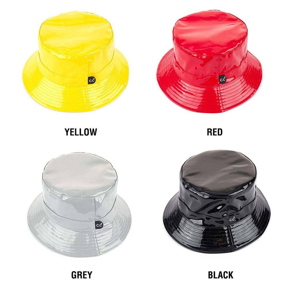 CC Luxury Waterproof Bucket Hat in various colors, showcasing its stylish design and adjustable inner band.