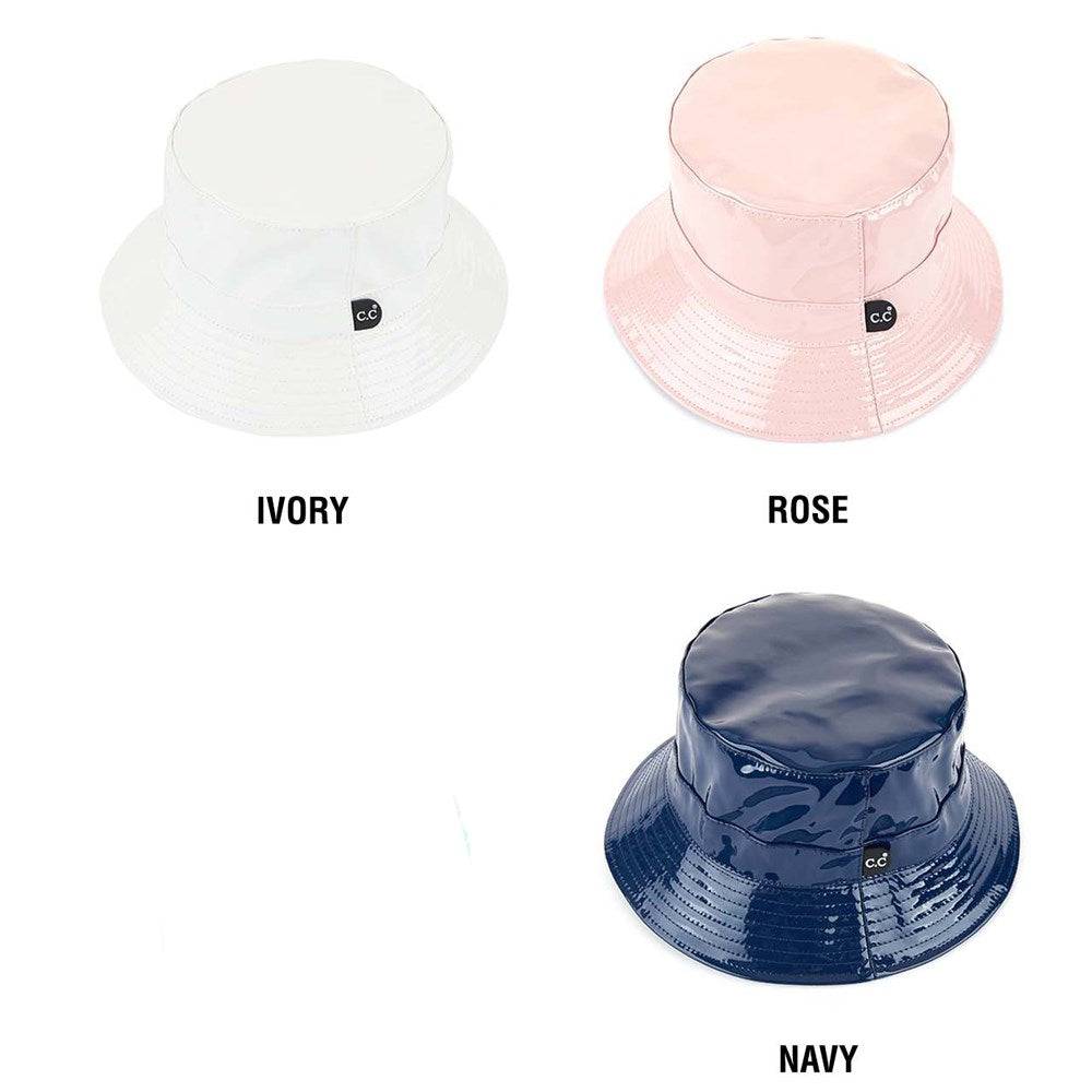 CC Luxury Waterproof Bucket Hat in various colors, showcasing its stylish design and adjustable inner band.